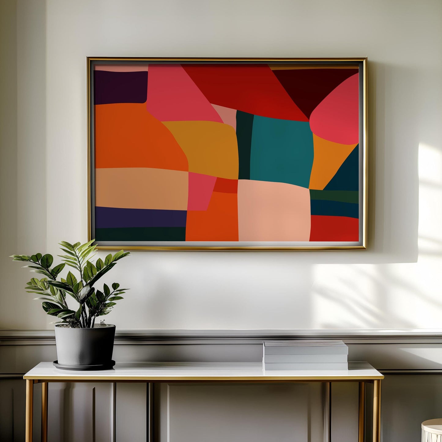 Large Abstract Patchwork Modern Art Print