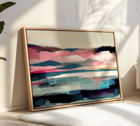 Large Colorful Abstract Landscape Painting Art Print