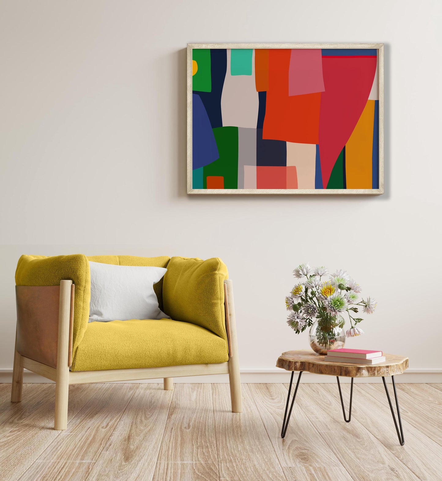 Colorful Patchwork FRAMED Wall Art Print
