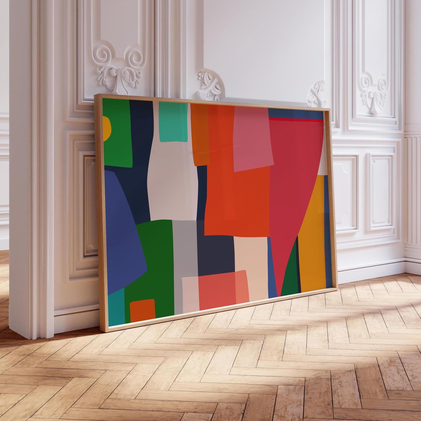 Colorful Patchwork FRAMED Wall Art Print