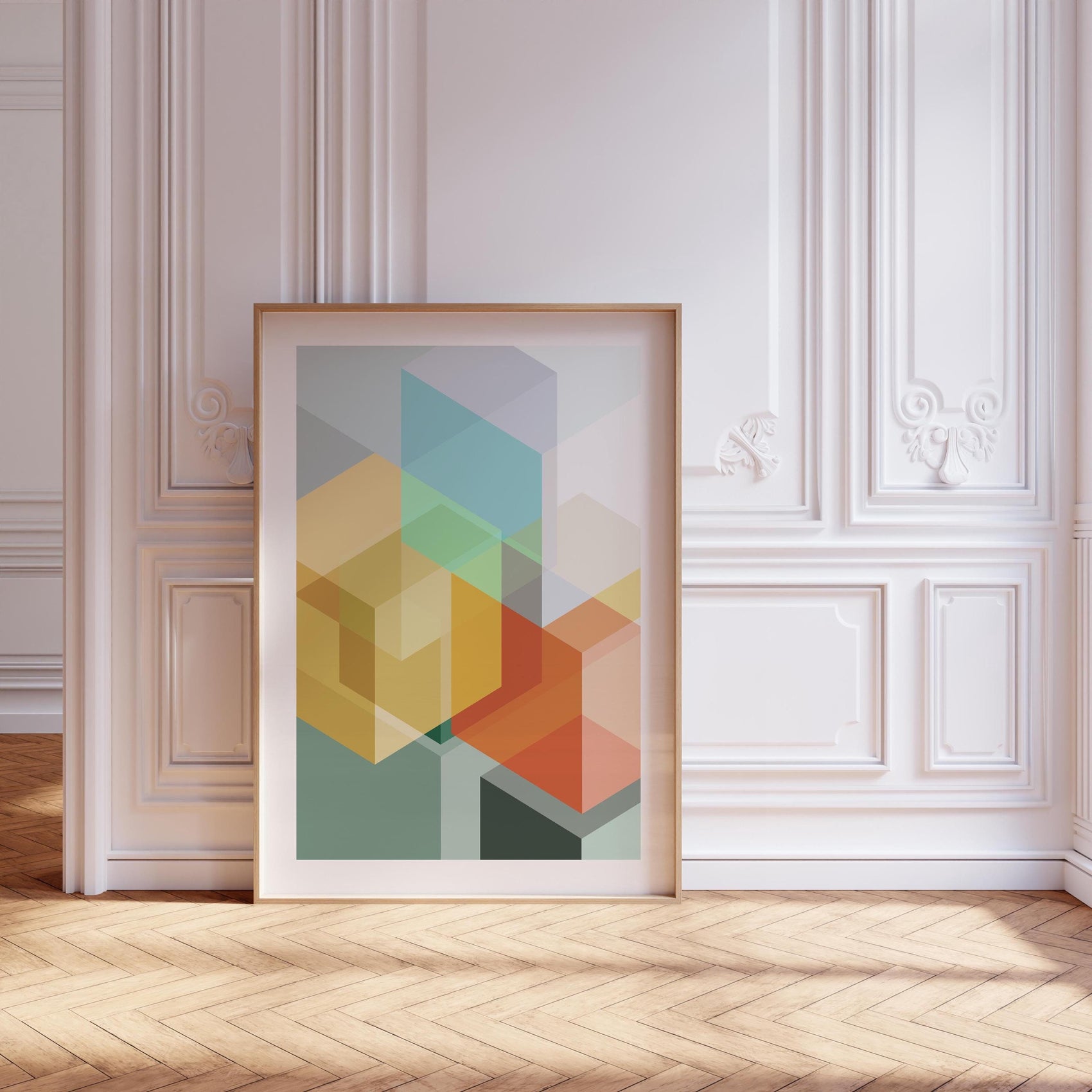 Bright Colorful Abstract Modern Art Print