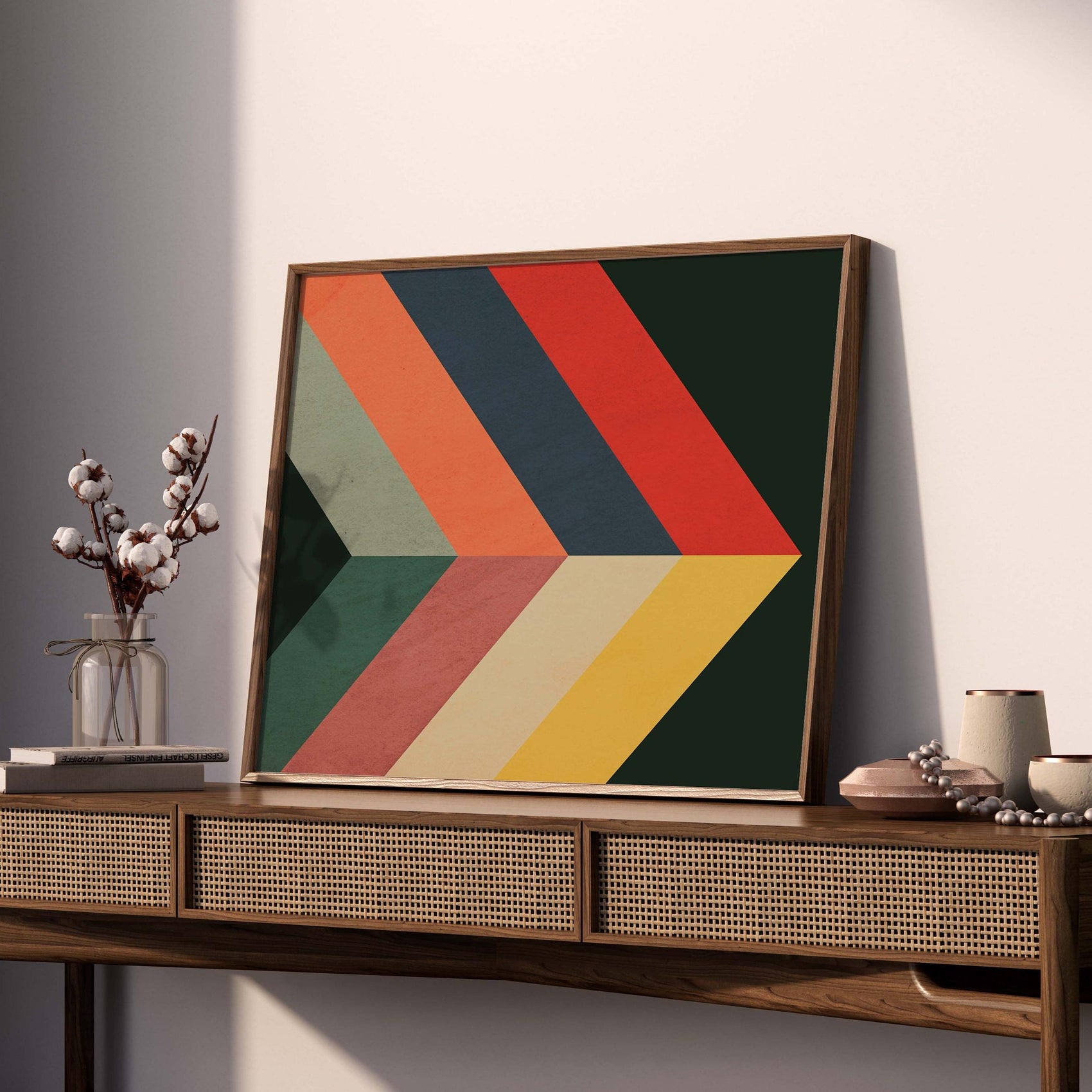 Colorful Modern Abstract Chevron Pattern Print