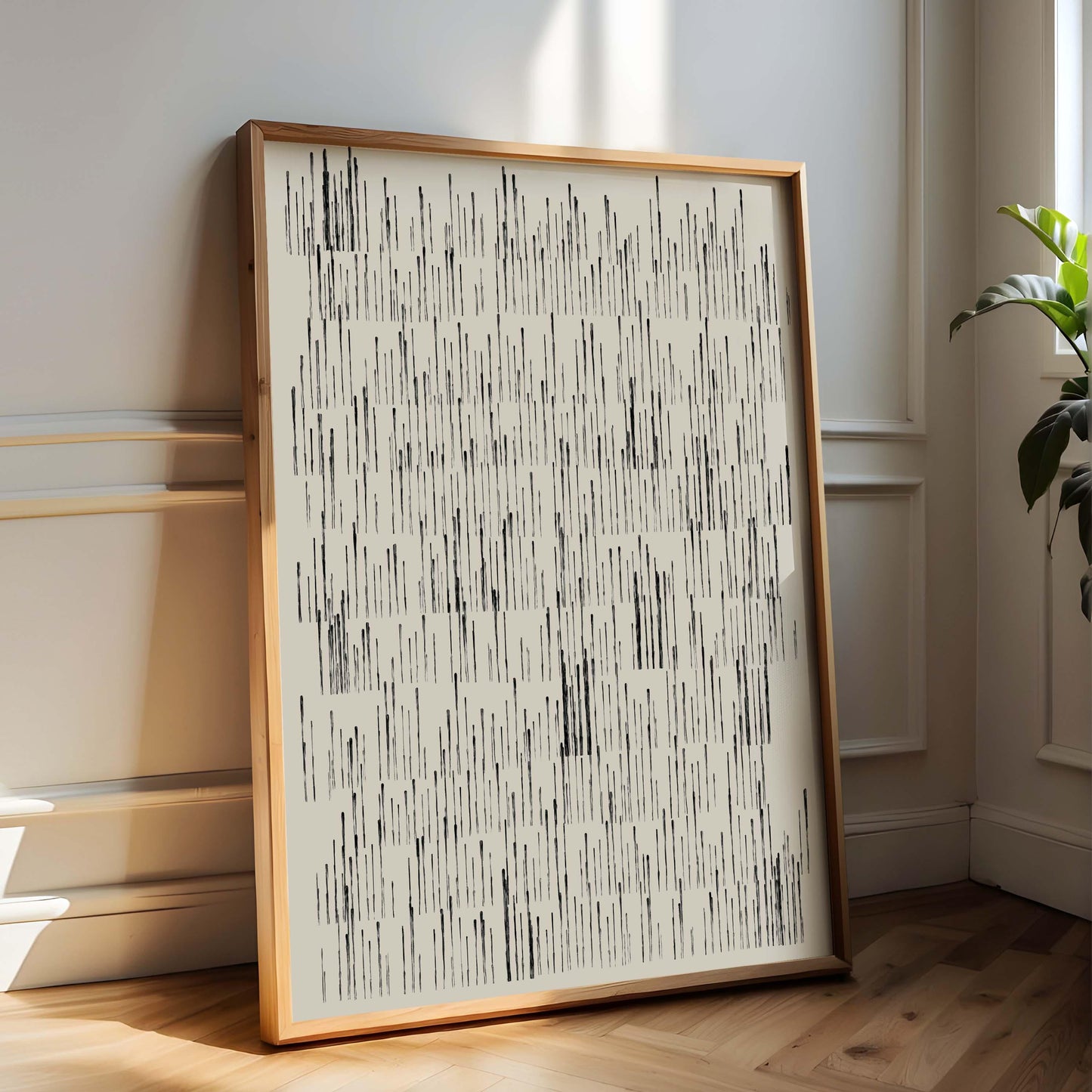 Boho Black and White Illustration Modern Art Print