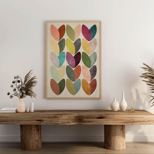 Cute Pastel Scandi Abstract Hearts Art Print
