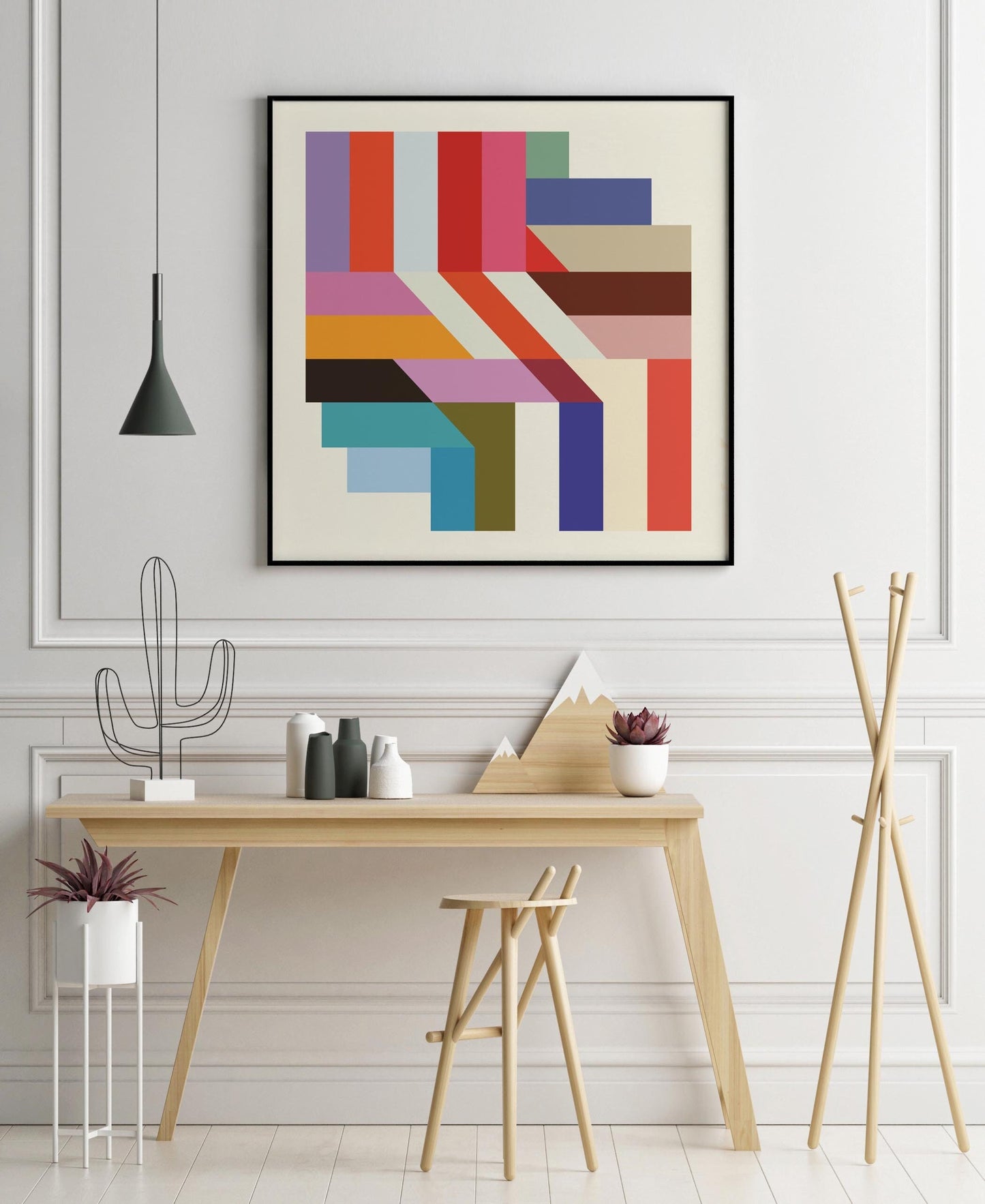 Large Bold Colorful Modern Square Art Print
