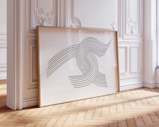 Cool Modern Line Drawing Abstract Art Print