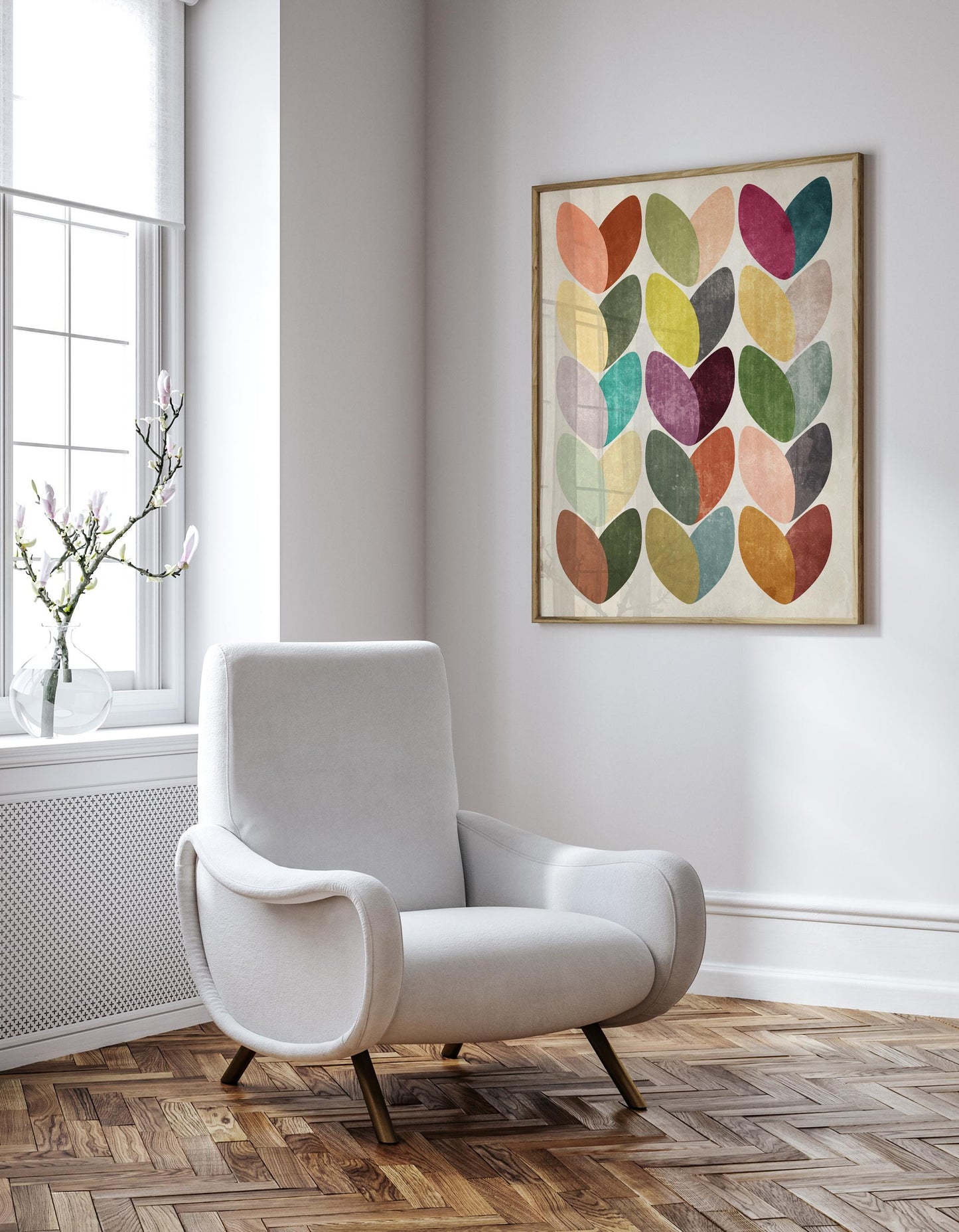 Cute Pastel Scandi Abstract Hearts Art Print
