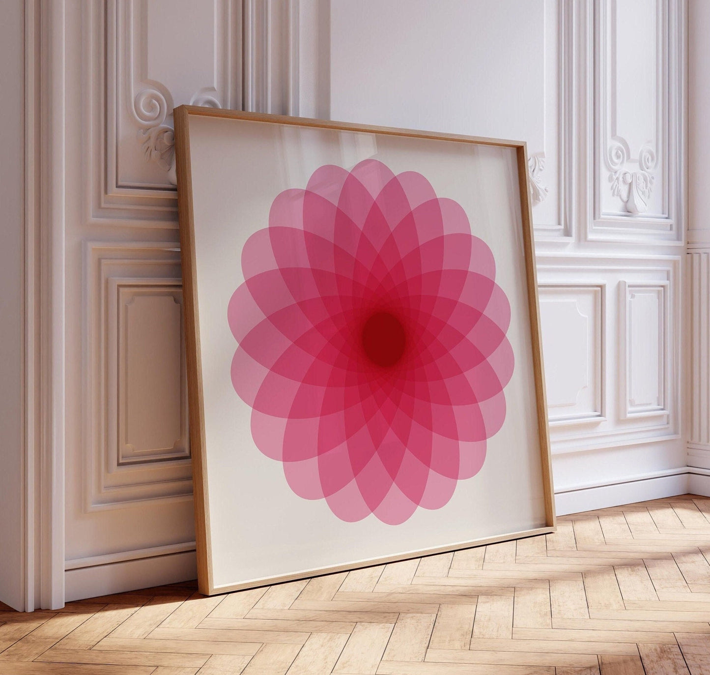 Cool Hot Pink Mandala Square Wall Art Print