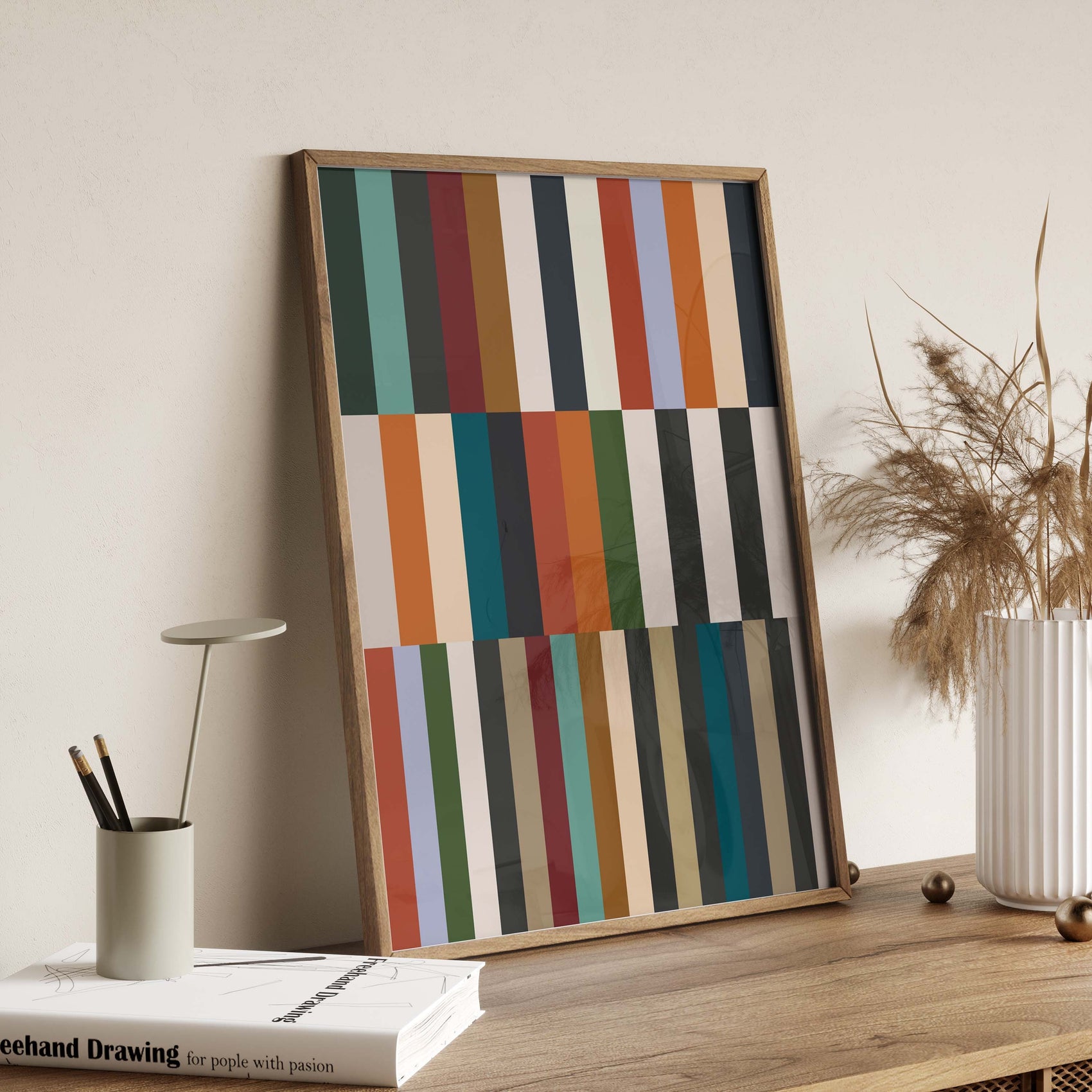 Cool Modern Color Block Abstract Art Print
