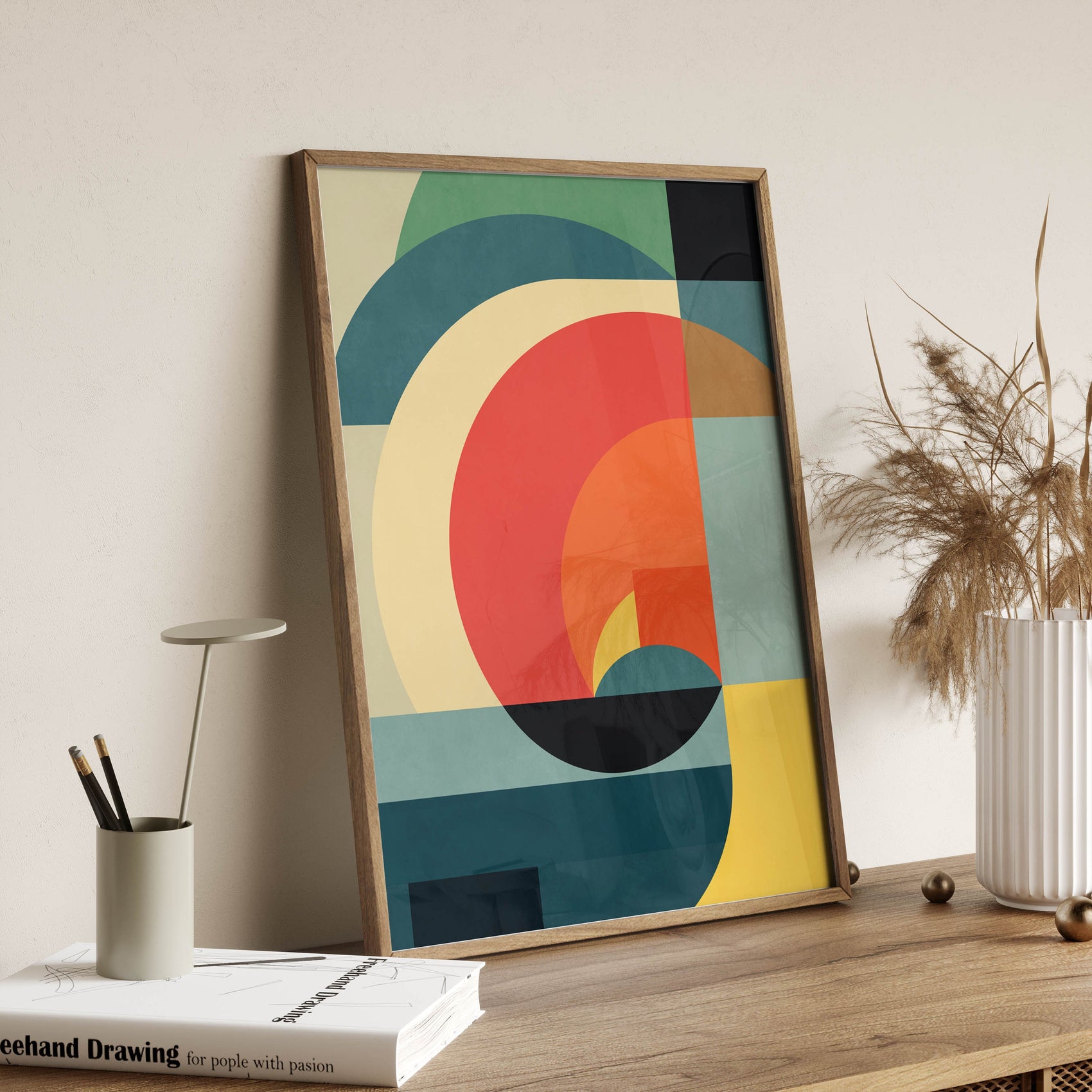 Colorful Bauhaus Style Wall Art Print