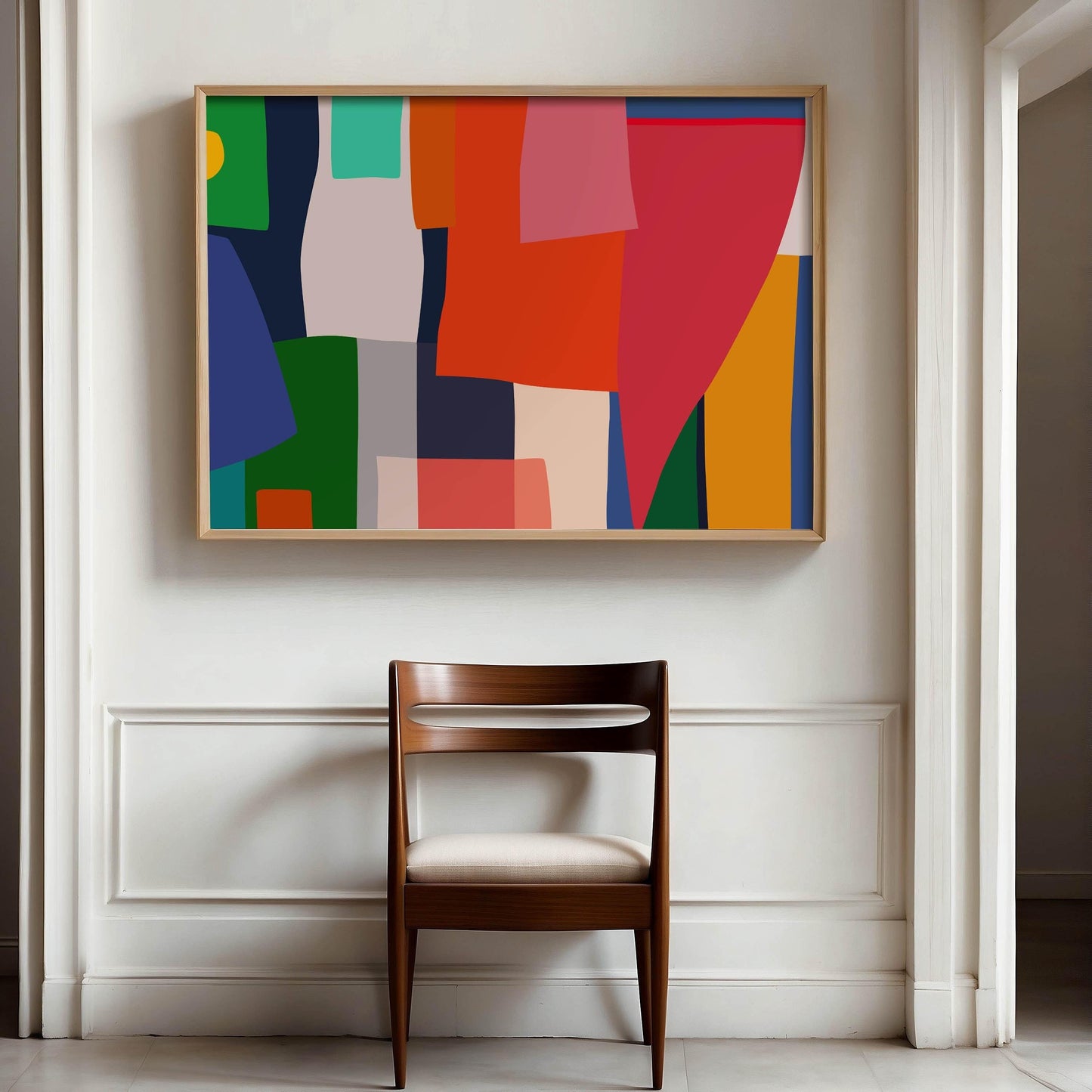Colorful Patchwork FRAMED Wall Art Print