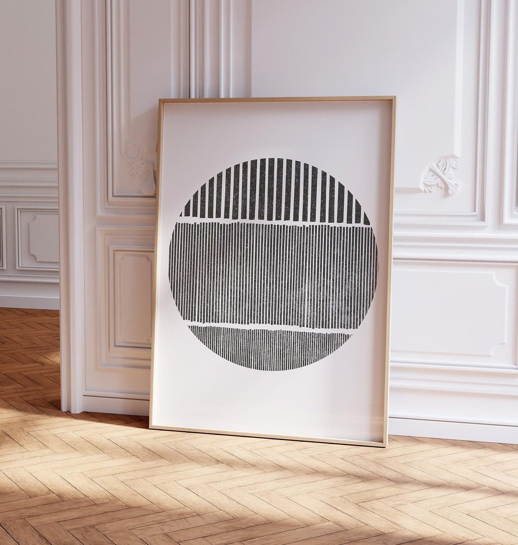 Modern Minimalist Black and White Line Art Print