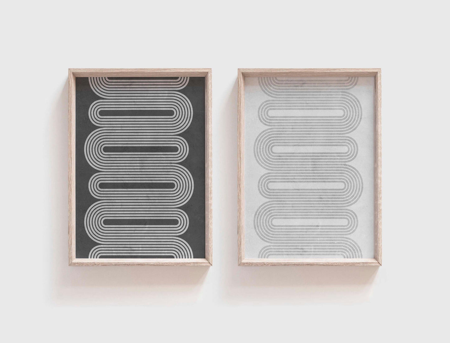 Set of 2 Cool Modern Lightly Textured Art Prints