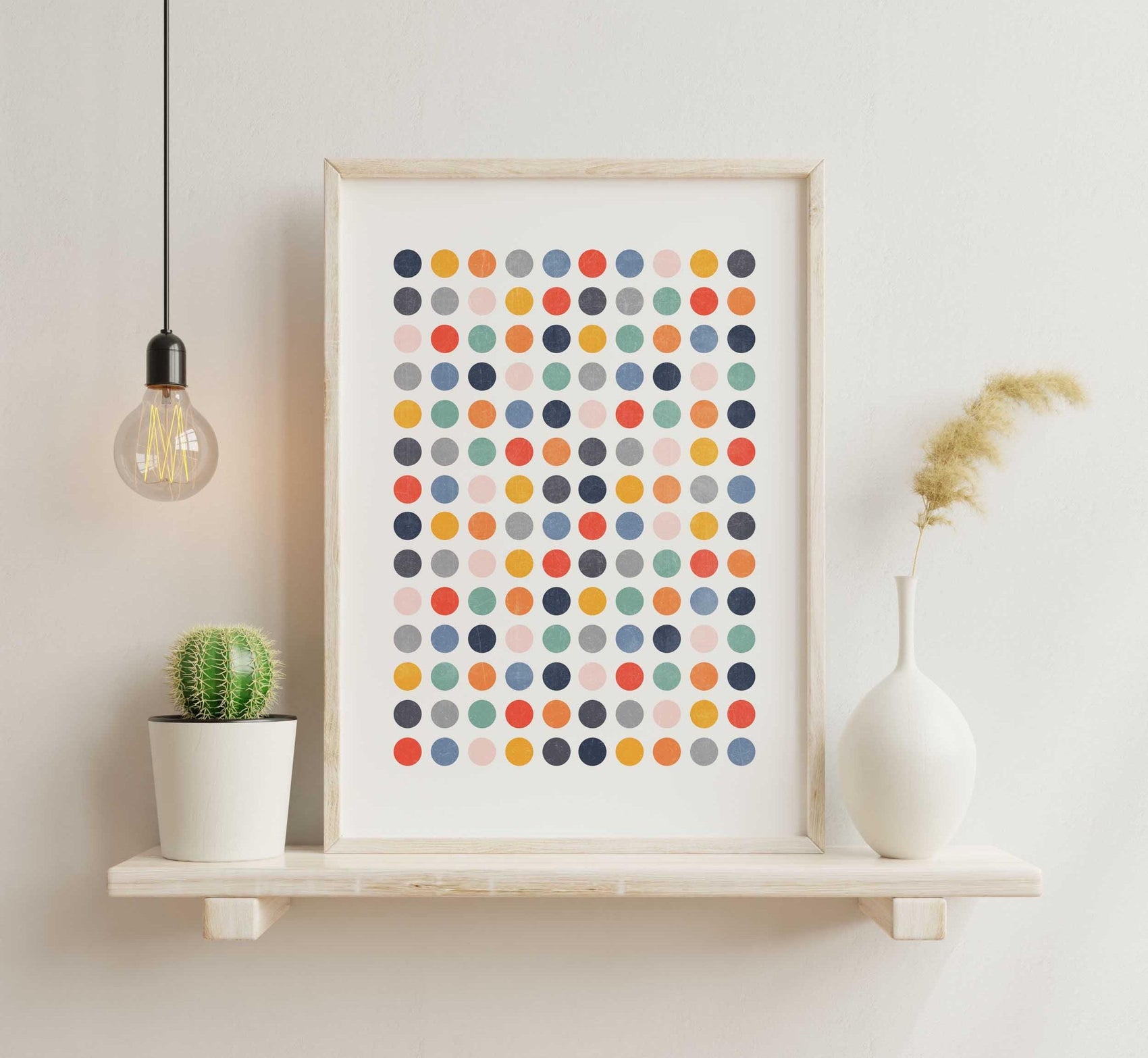 Colorful Cute Scandi Polka Dots Wall Art Print