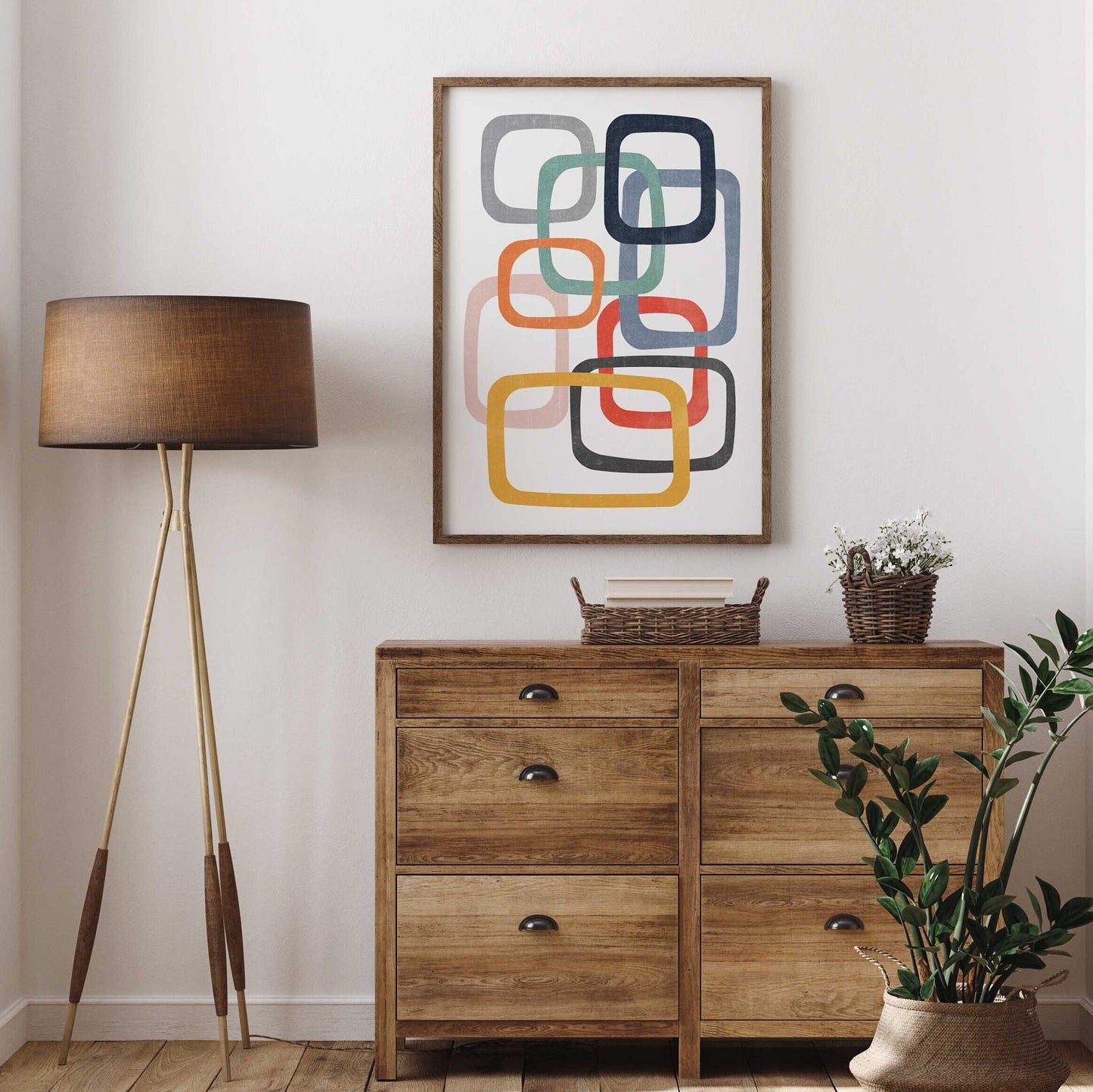 Colorful Mid Century Modern Abstract Art Print