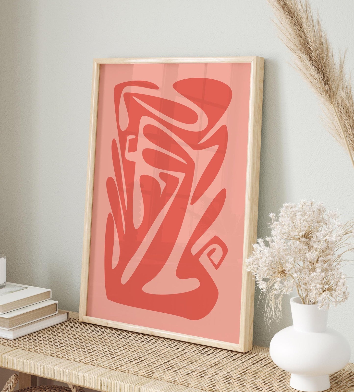 Pink Abstract Modern Wall Art Print