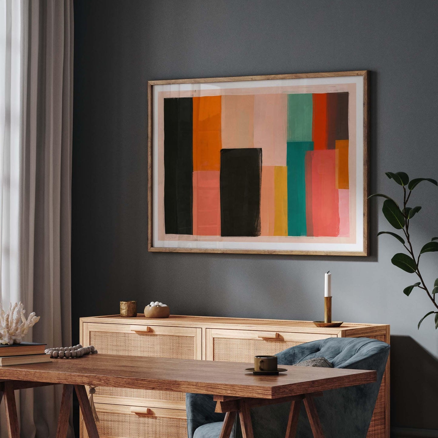 Boho Pastel Block Art Print