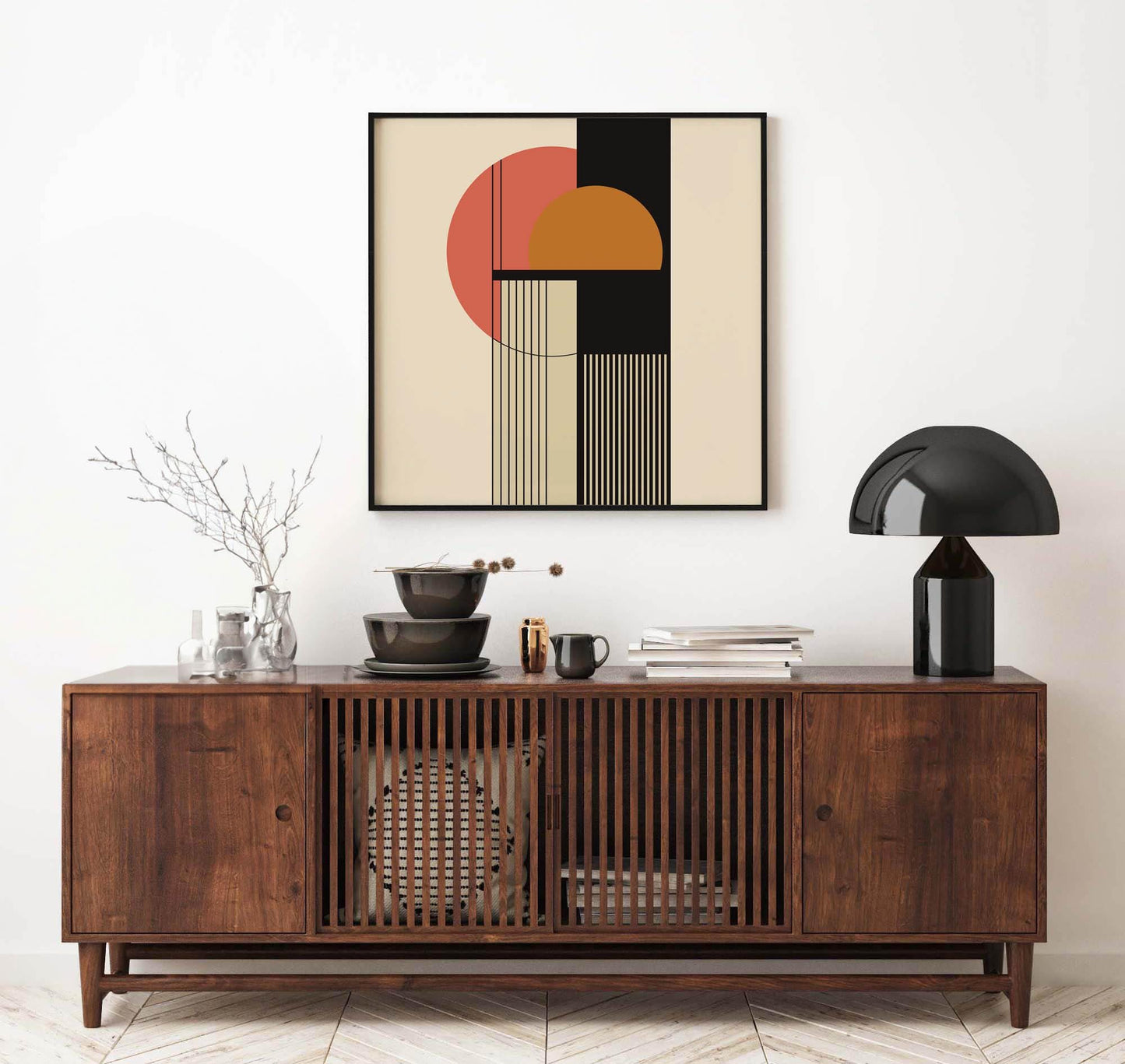 Bauhaus Geometric Abstract Art Square Print