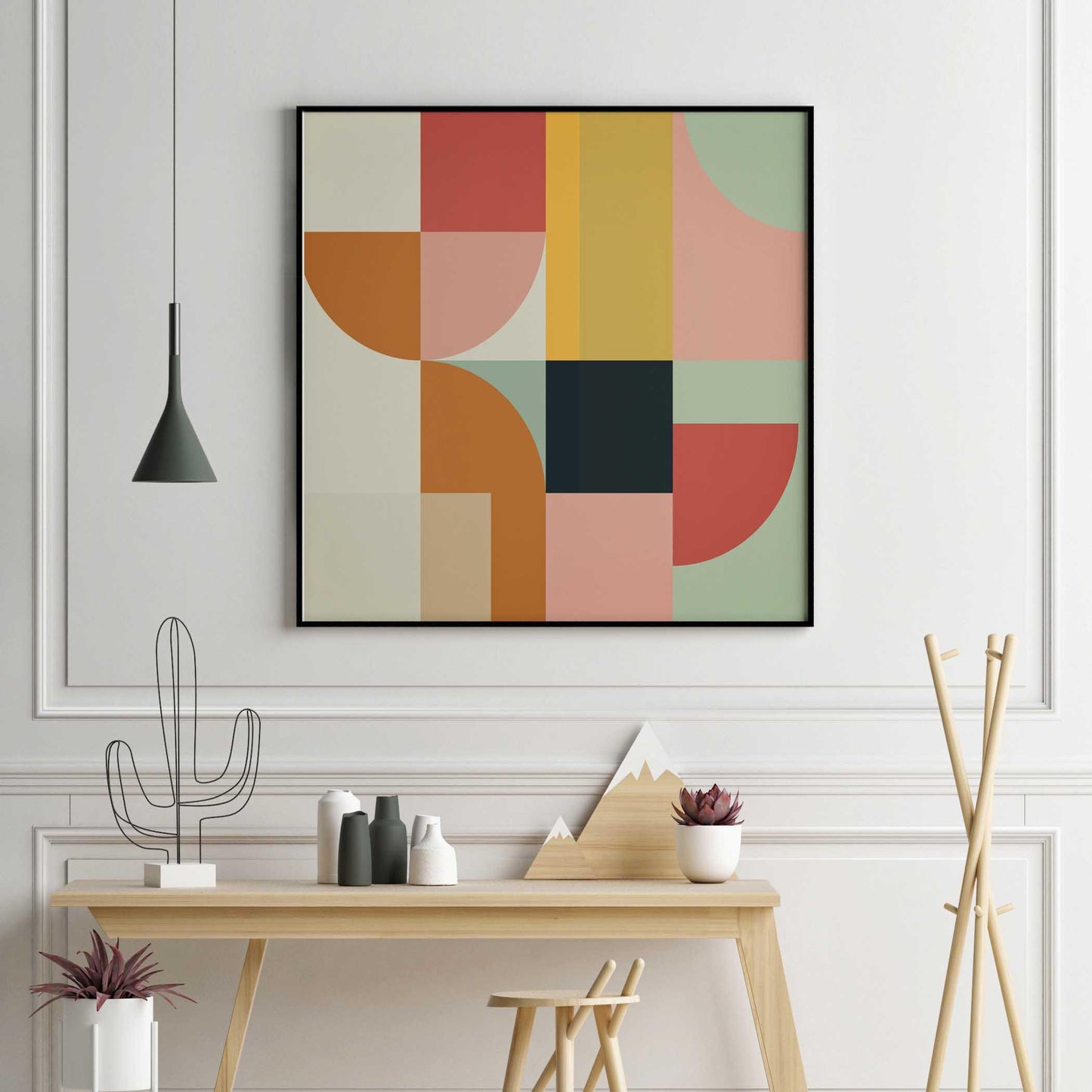 Large Boho Modern Art Square Print
