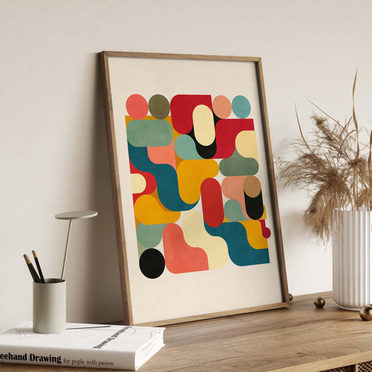 Bold Colorful Abstract Wall Art Print - Large Modern Art