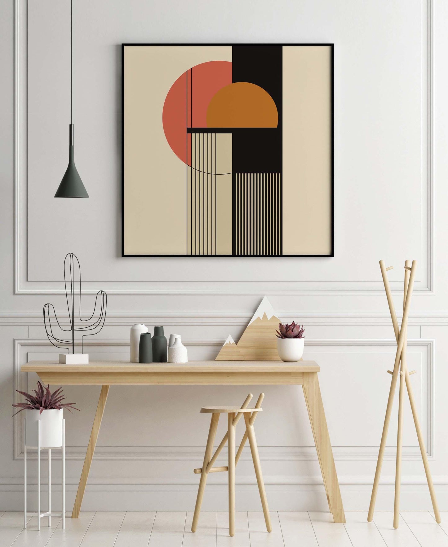Bauhaus Geometric Abstract Art Square Print