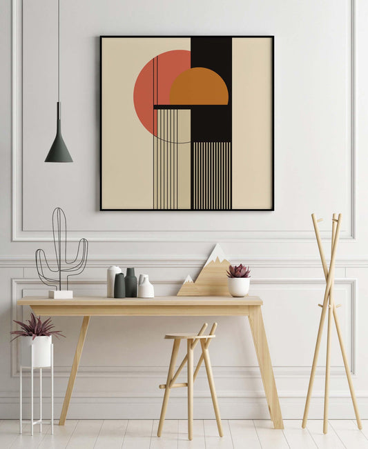 Bauhaus Geometric Abstract Art Square Print