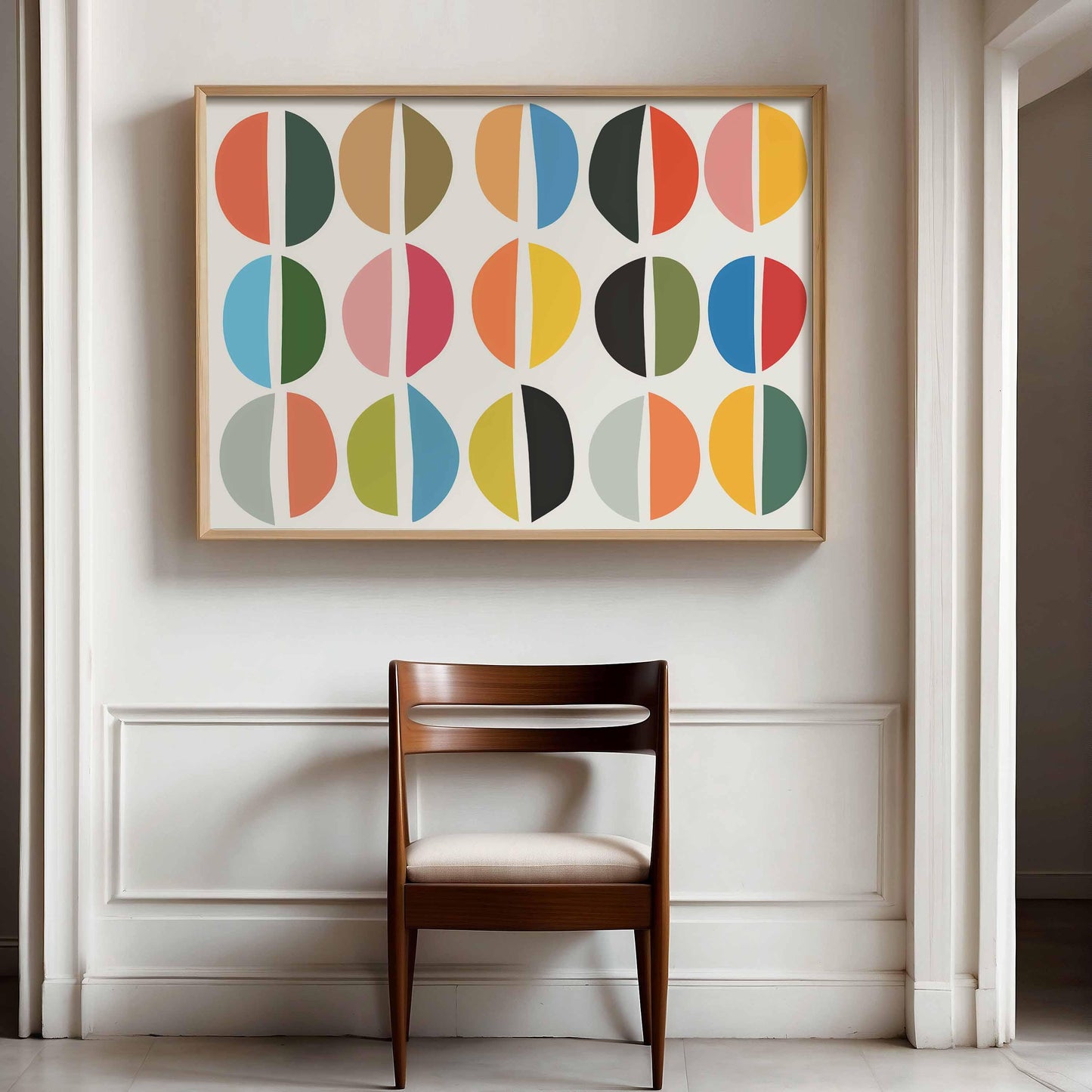 Colorful Mid-Century Modern Shapes Print – Retro Wall Art