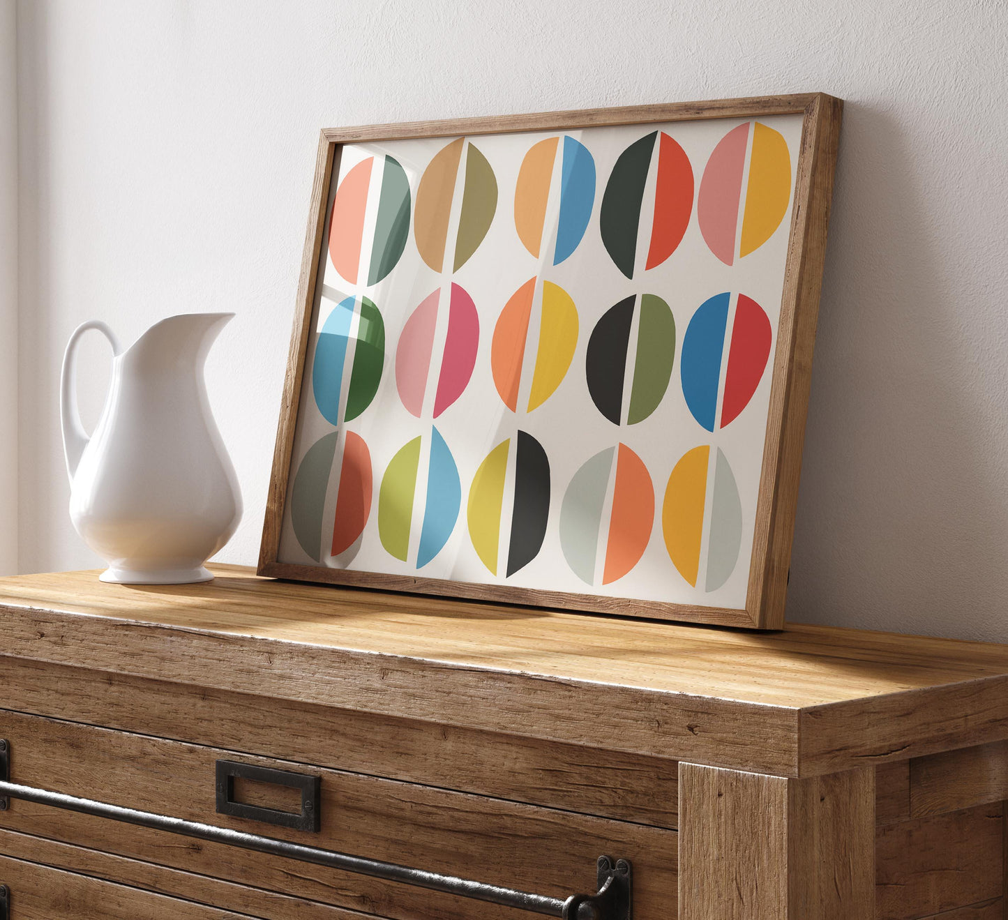 Colorful Mid-Century Modern Shapes Print – Retro Wall Art