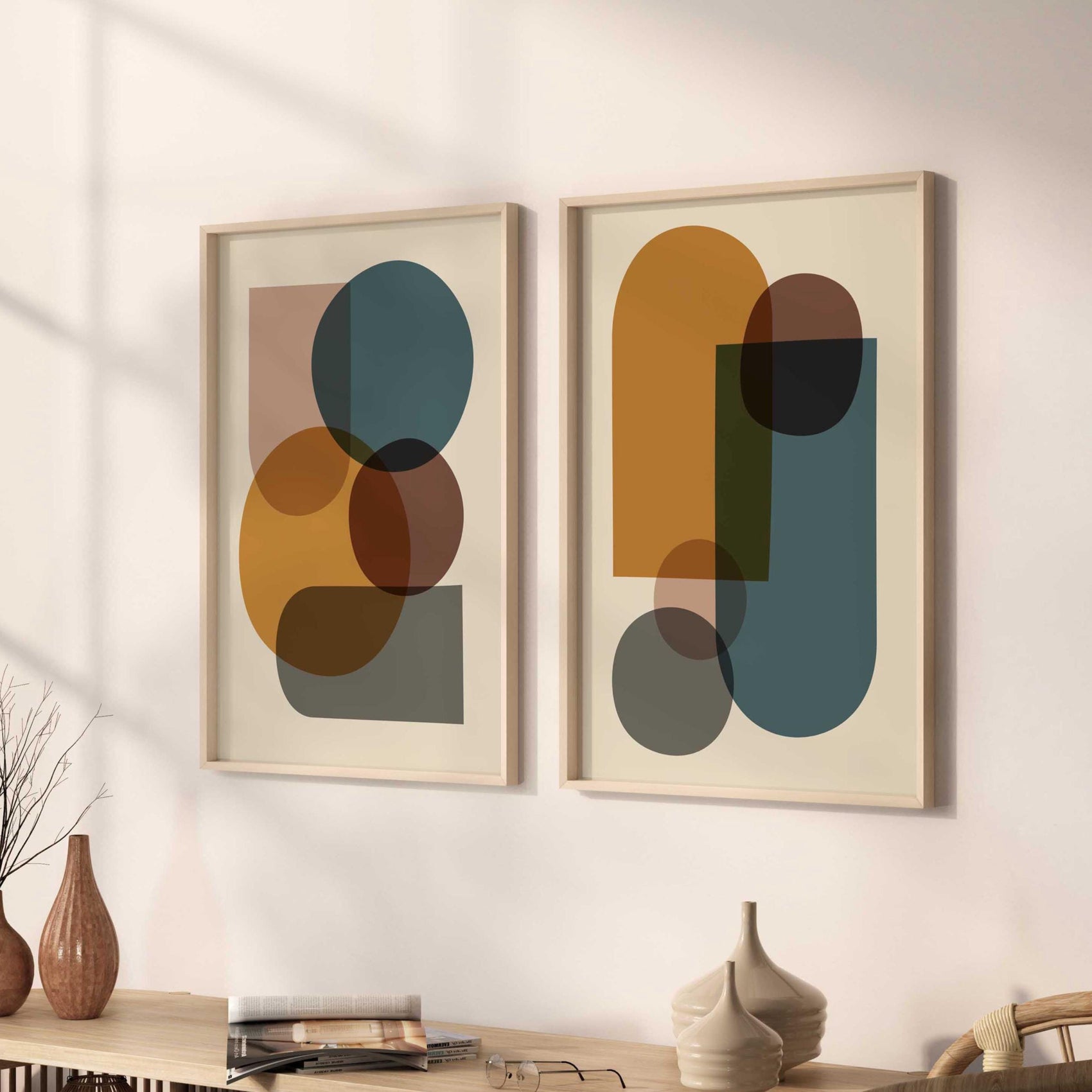 Set of 2 Modern Abstract Art Prints