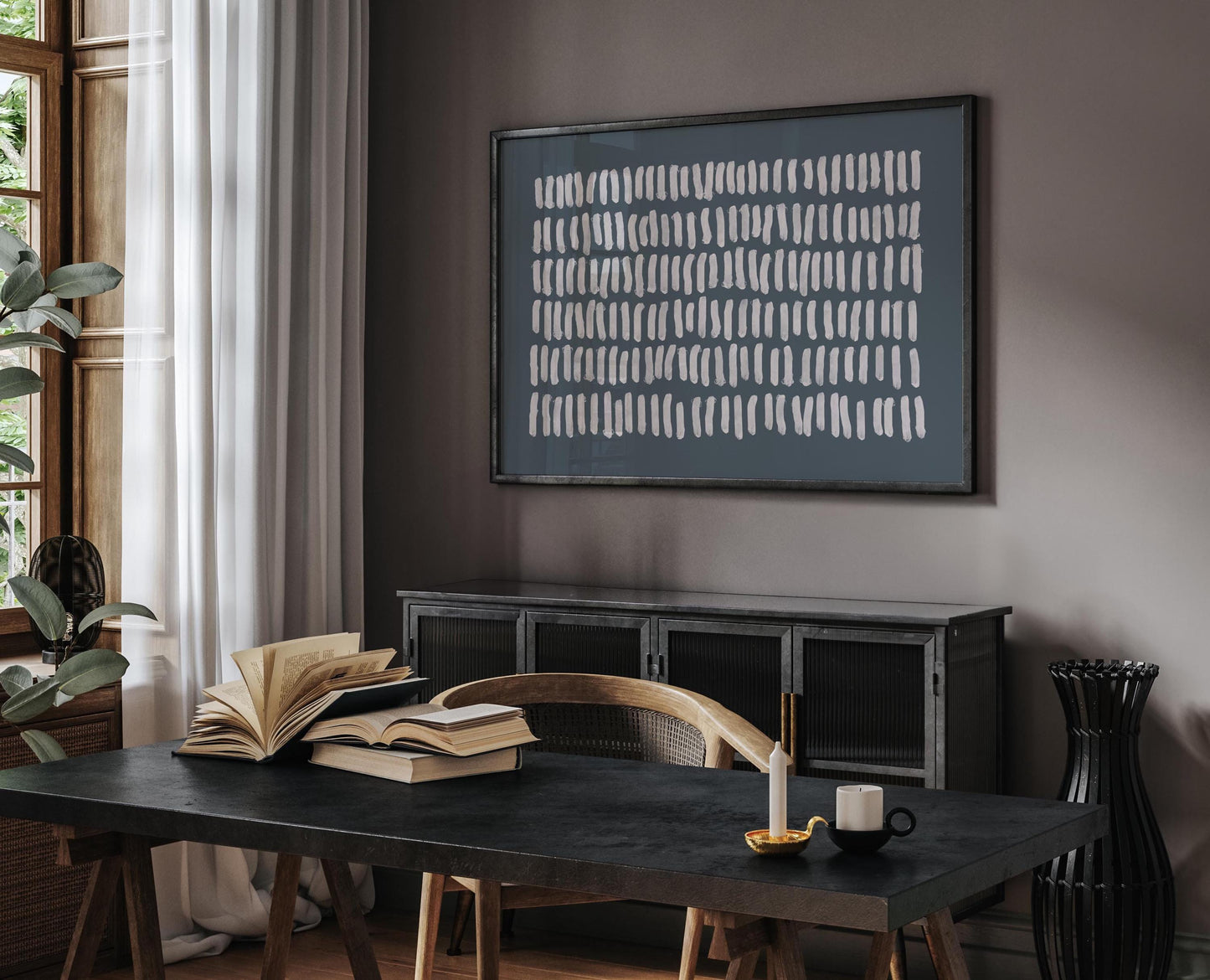 Modern Blue Gray Abstract Art Print