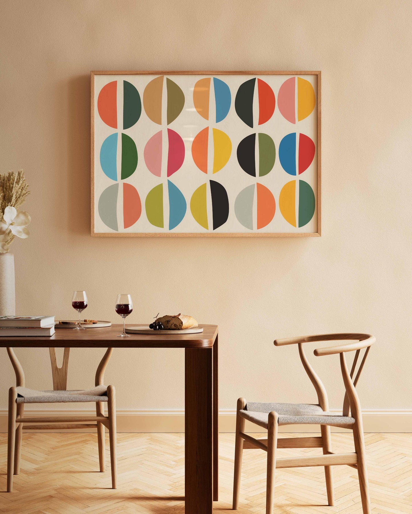 Colorful Mid-Century Modern Shapes Print – Retro Wall Art