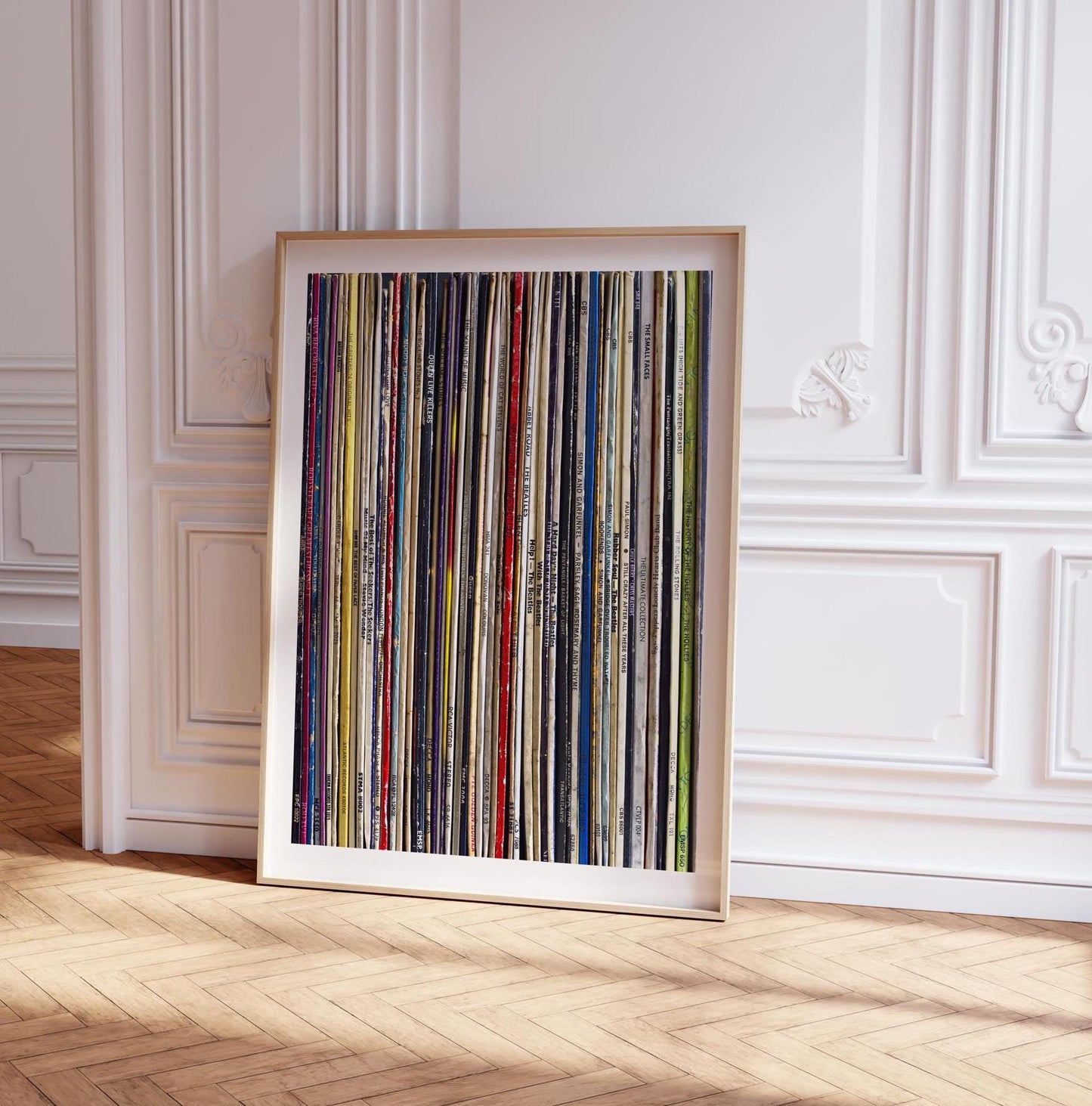 Stacked Records Framed Print: Fun Trendy Wall Art