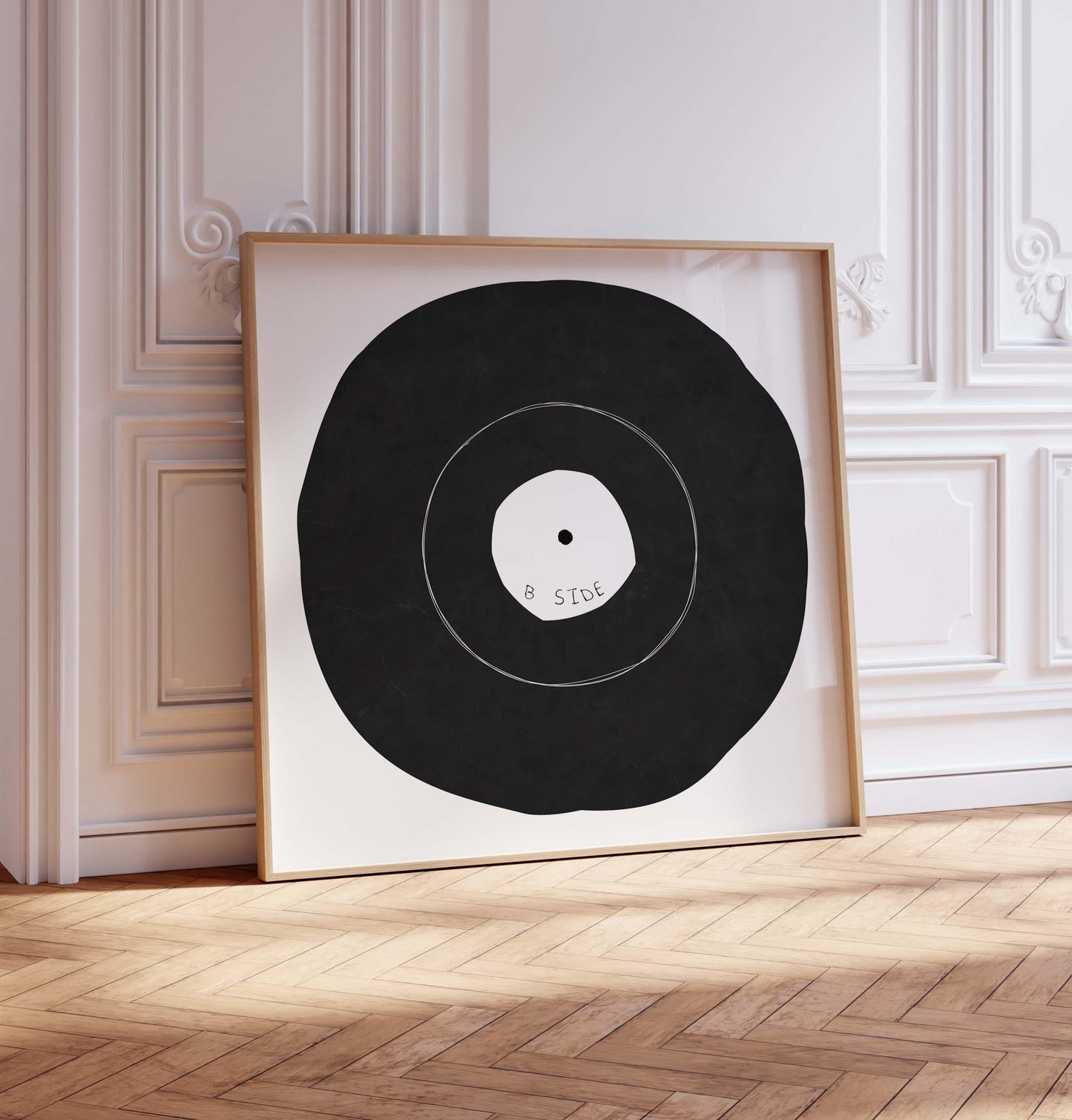 Set of 2 Minimal Record Art Prints - Square Music Posters