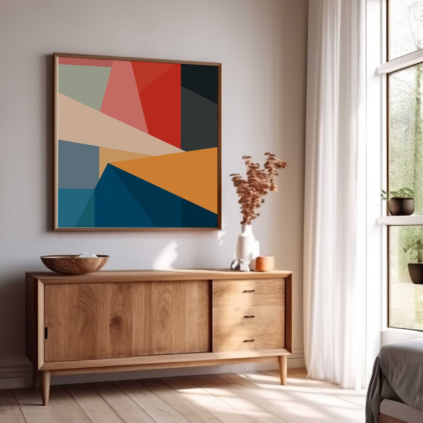 Bold Geometric Abstract Print - Colorful Modern Wall Art