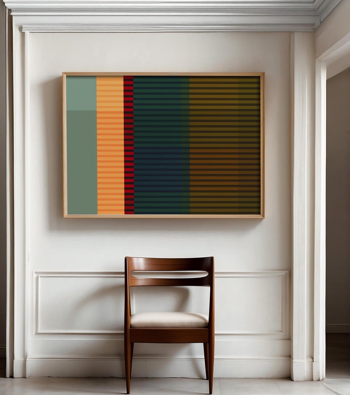 Modern Striped Abstract Print - Bold Color Block Wall Art
