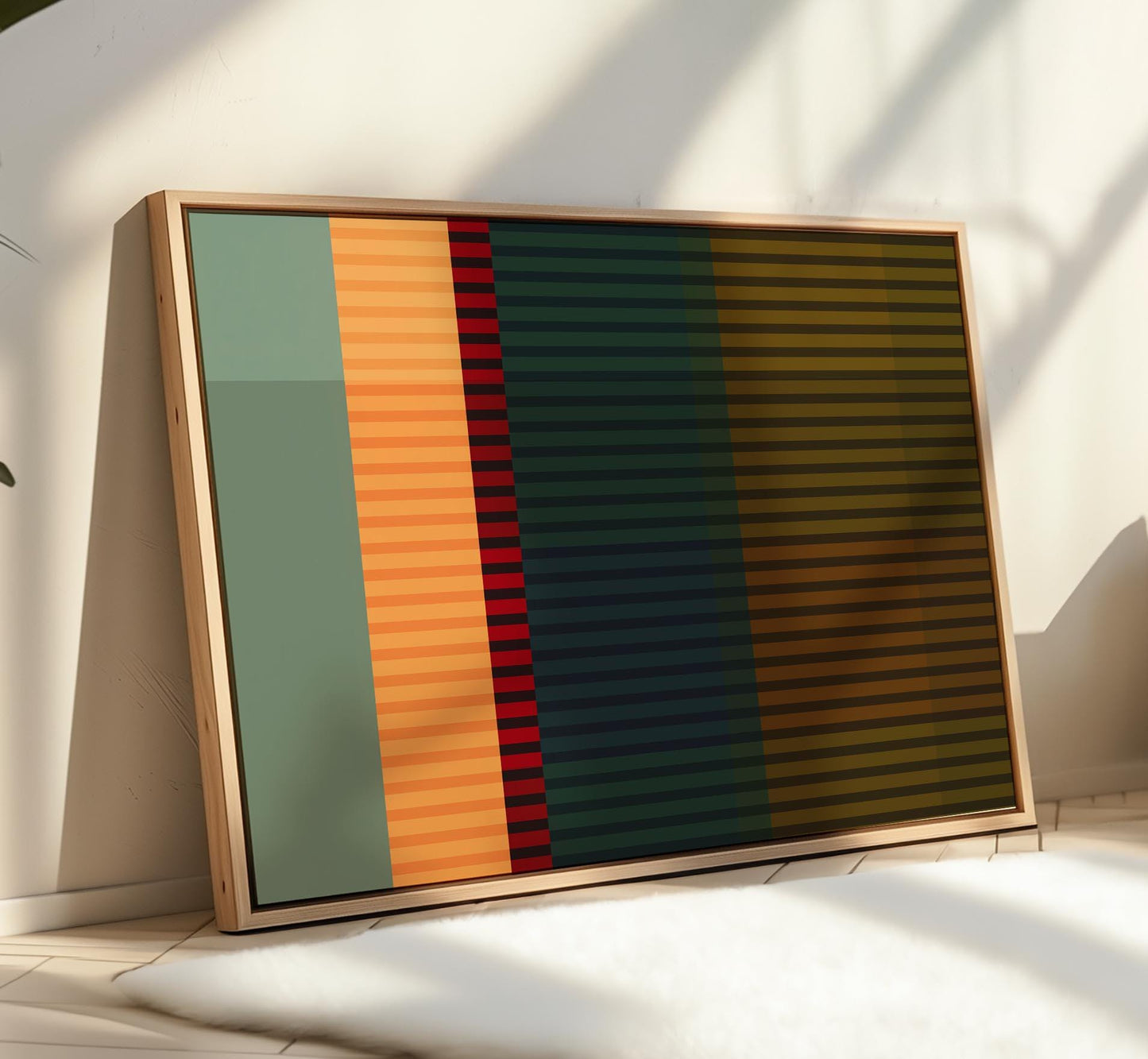 Modern Striped Abstract Print - Bold Color Block Wall Art