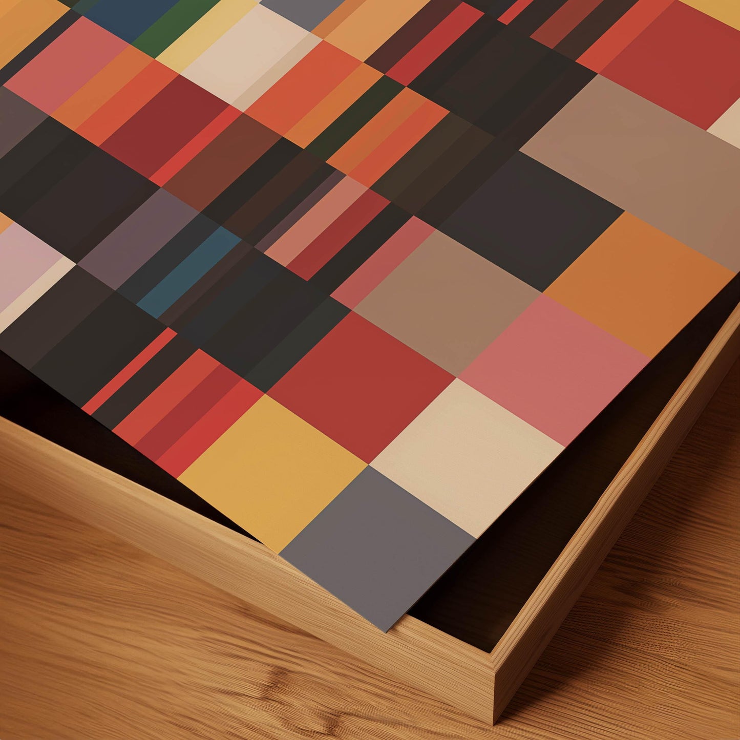 Color Block Square Art Print: Bold Boho Wall Decor