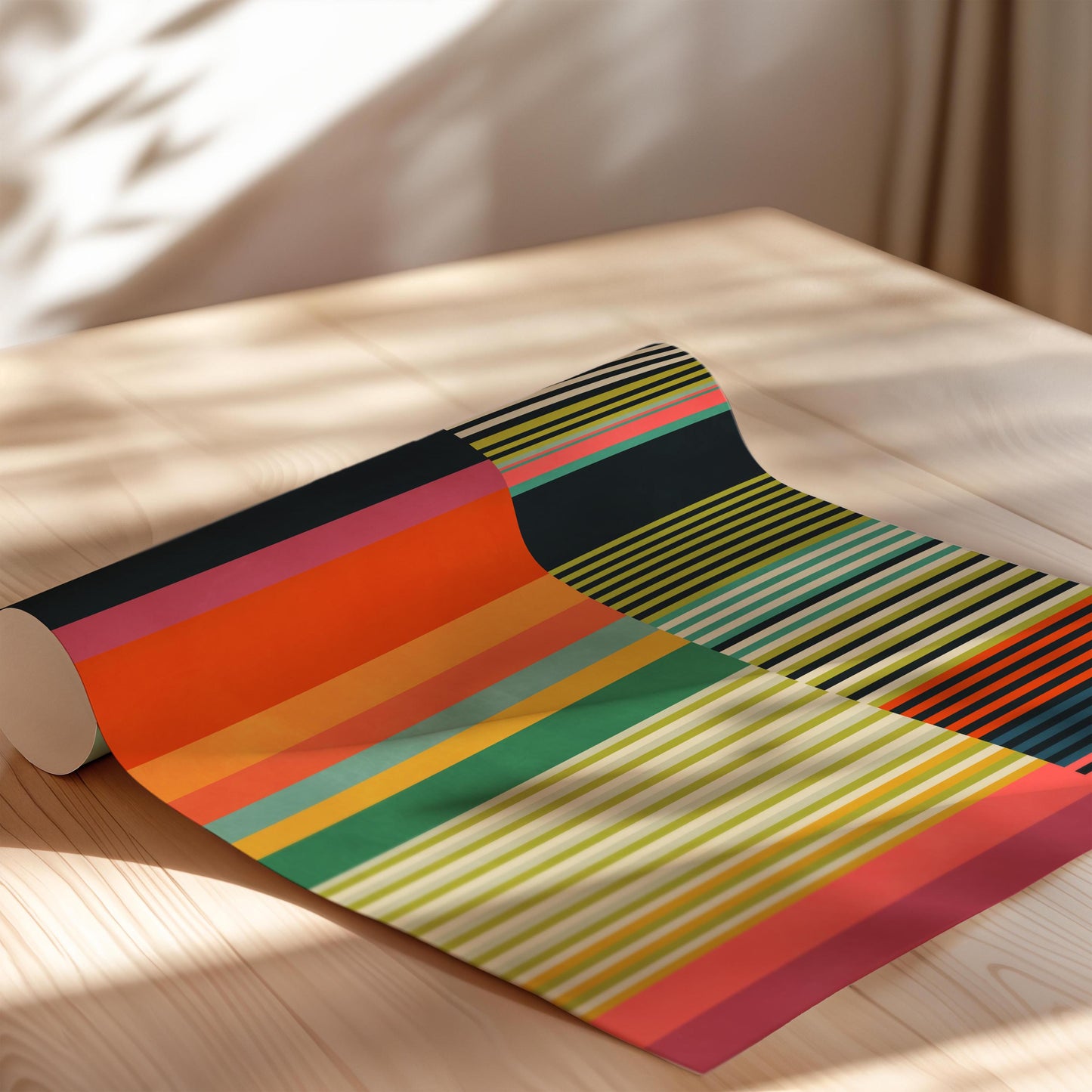 Funky Colorful Stripe Art Print - Maximalist Decor