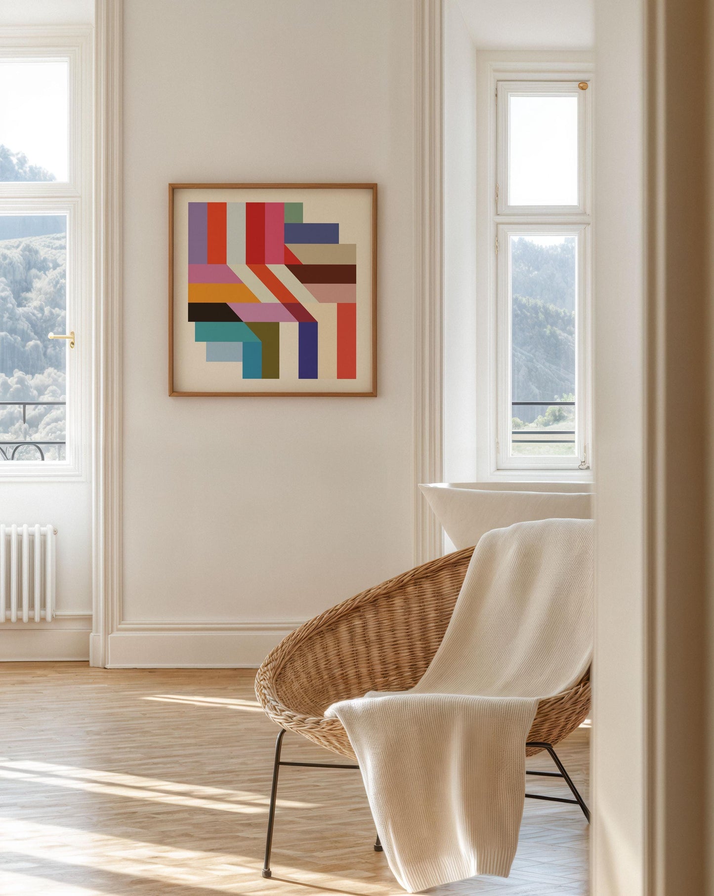 Large Vibrant and Modern Abstract Print - Colorful Square Wall Art