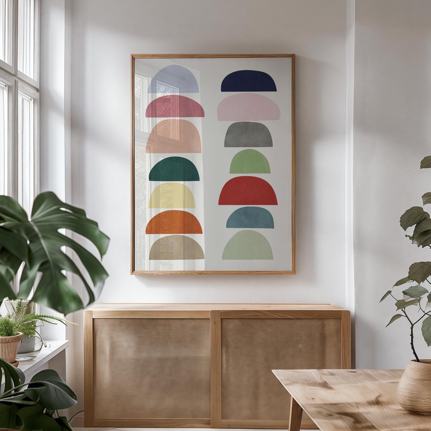 Colorful Mid Century Abstract Shapes Print - Retro Wall Art
