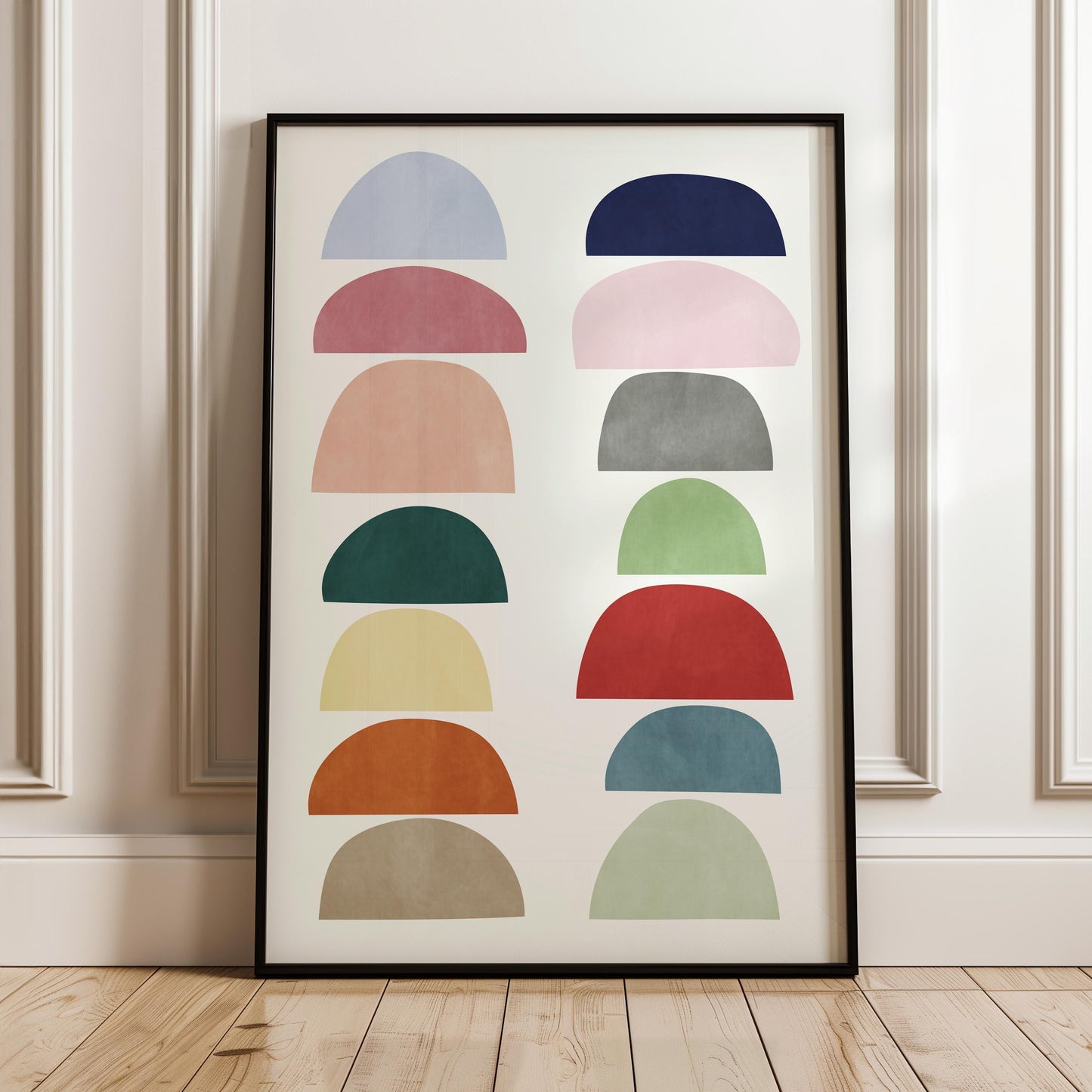 Colorful Mid Century Abstract Shapes Print - Retro Wall Art