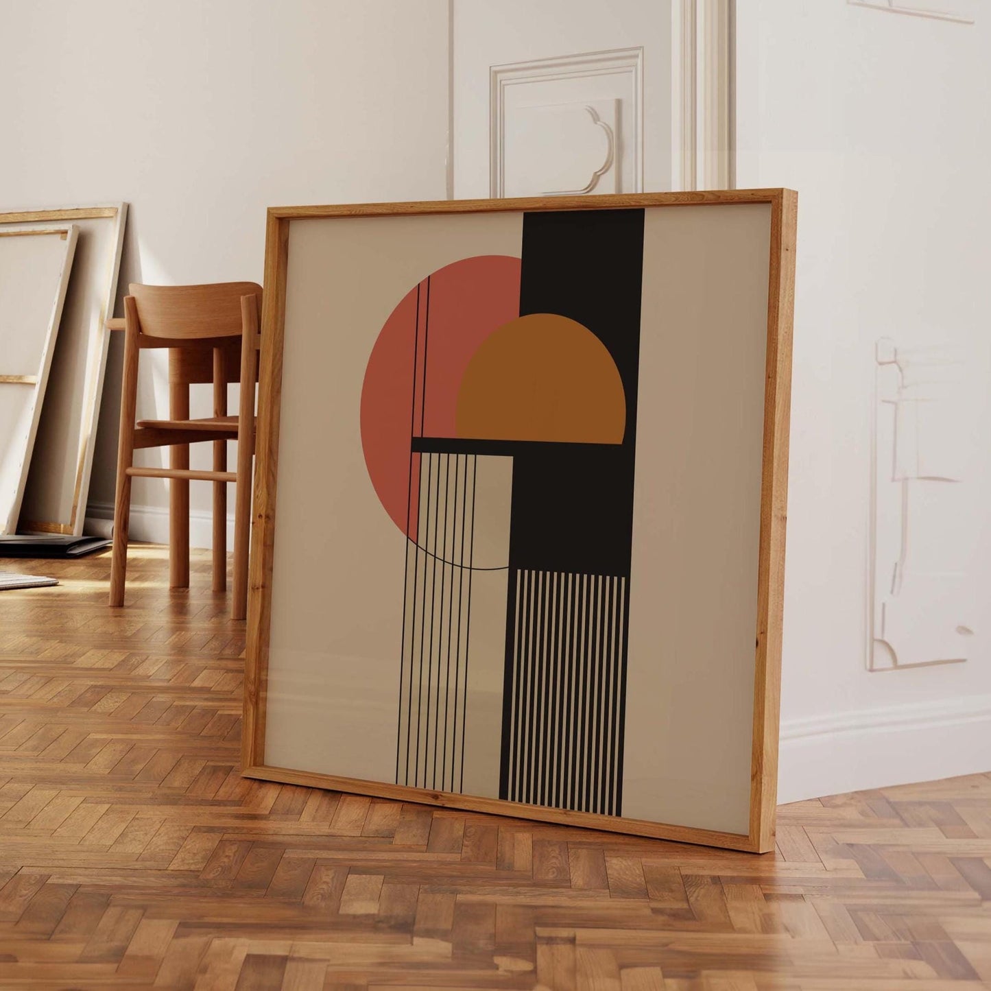 Bauhaus Geometric Abstract Art Square Print - Ultra Modern Poster Art