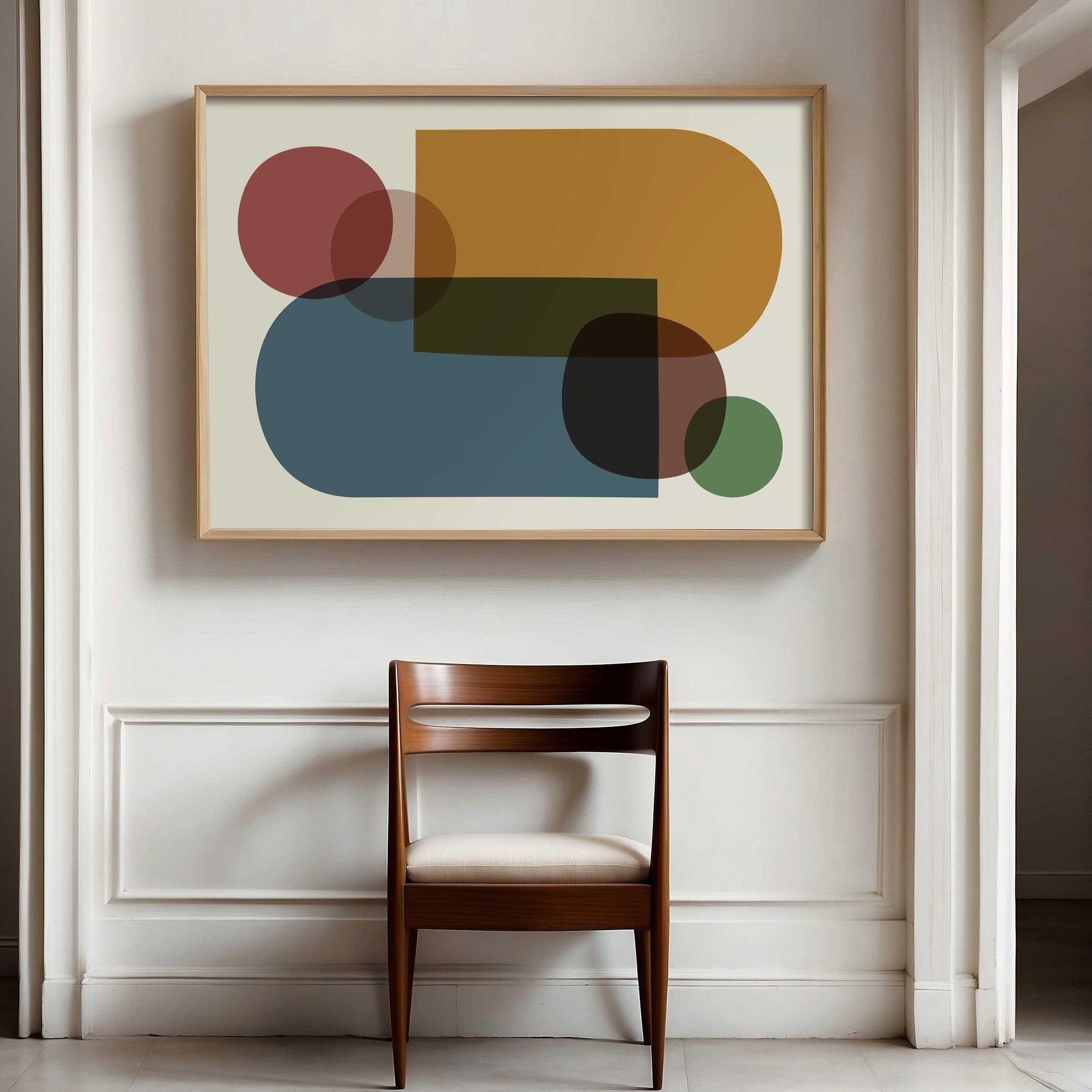 Colorful Modern Shapes Abstract Art Print - Bold Home Decor