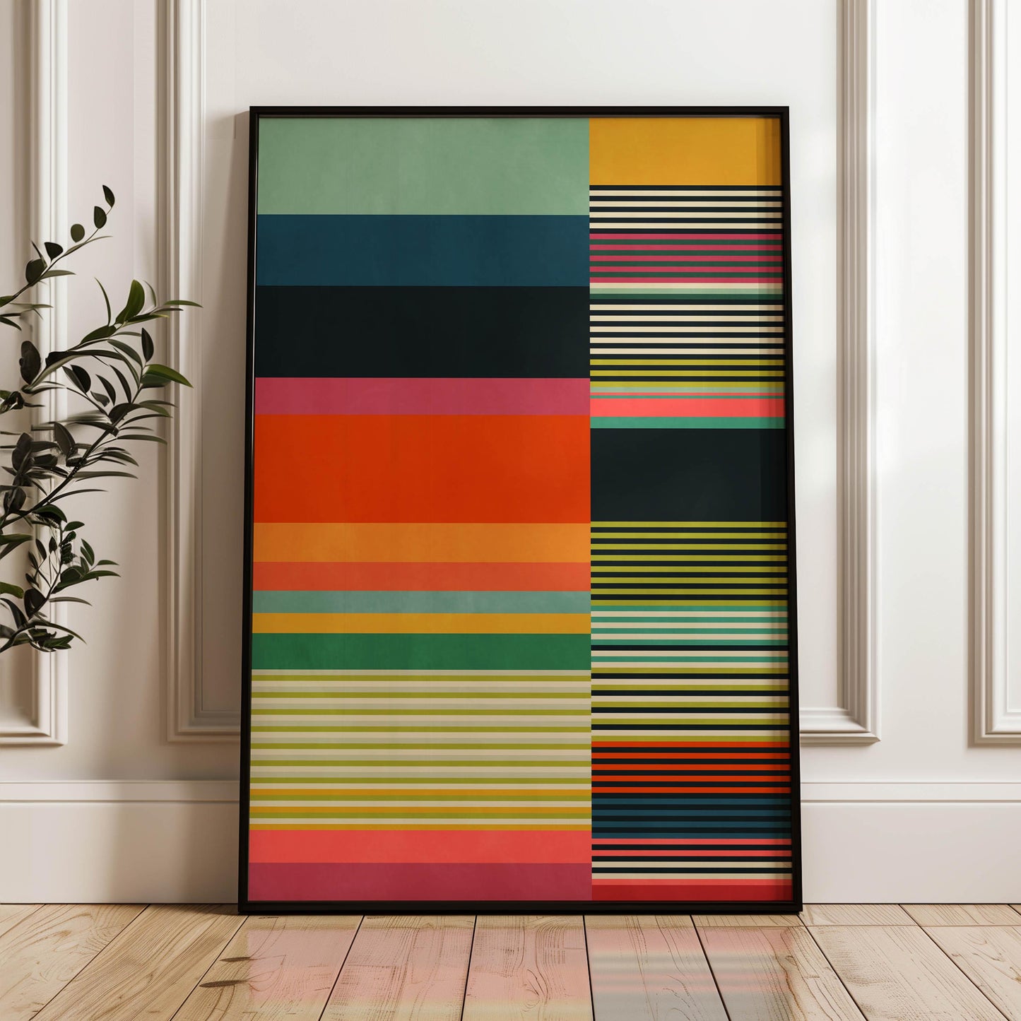 Funky Colorful Stripe Art Print - Maximalist Decor
