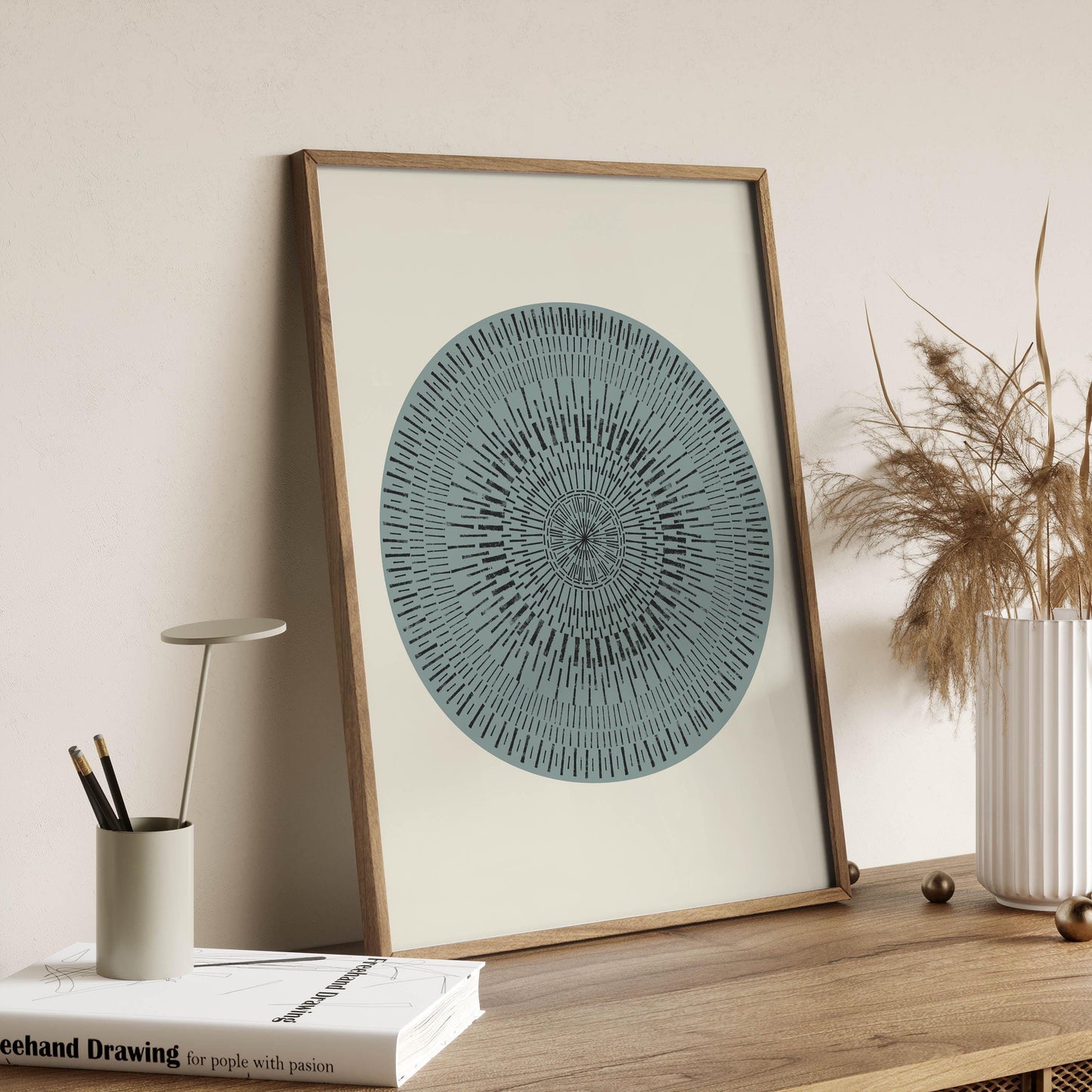 Duck Egg Blue Abstract Wall Art - Simple Illustration Print