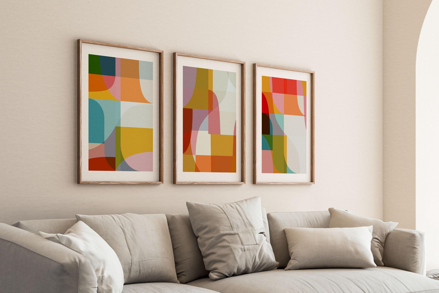 Set of 3 Bright Abstract Art Prints