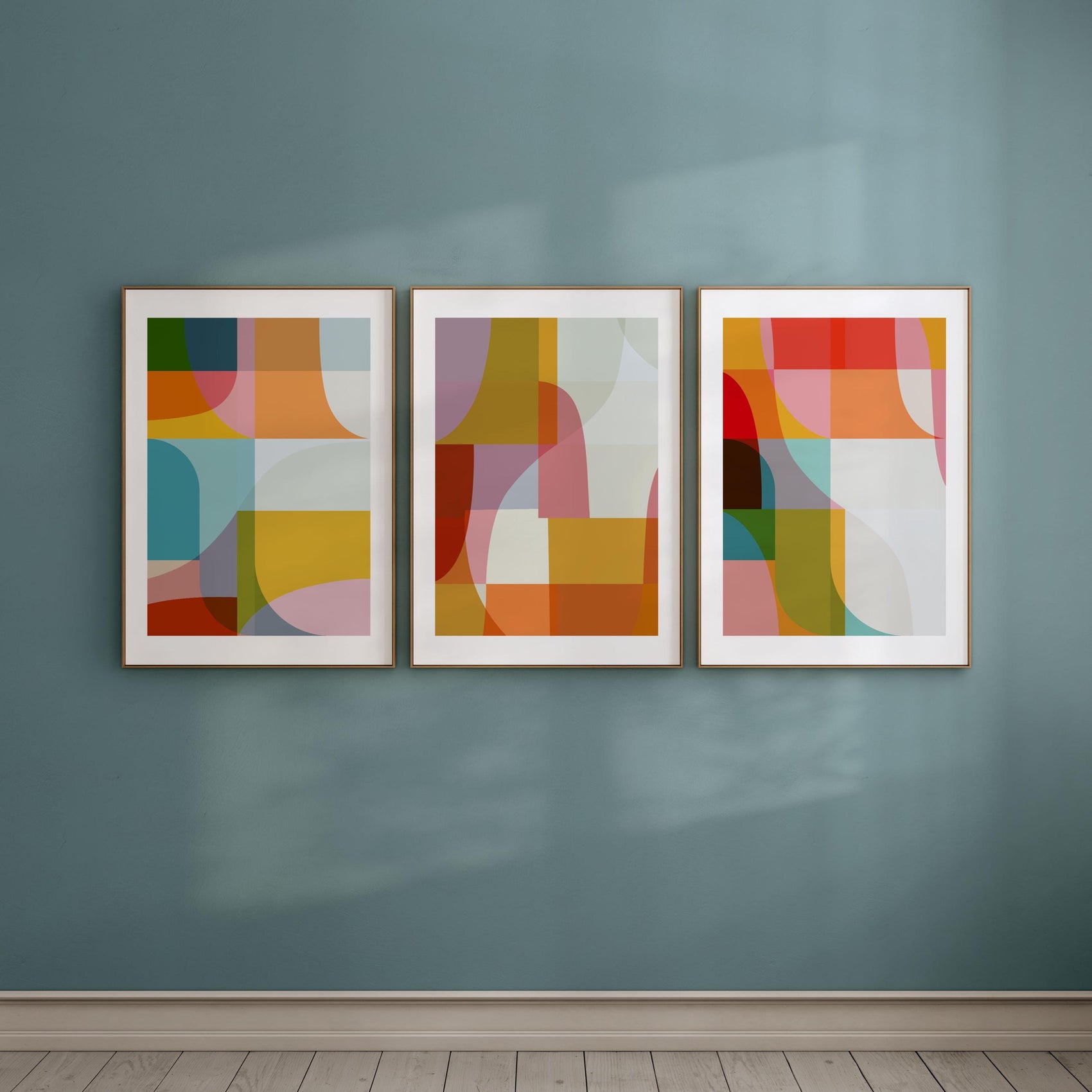 Set of 3 Bright Abstract Art Prints