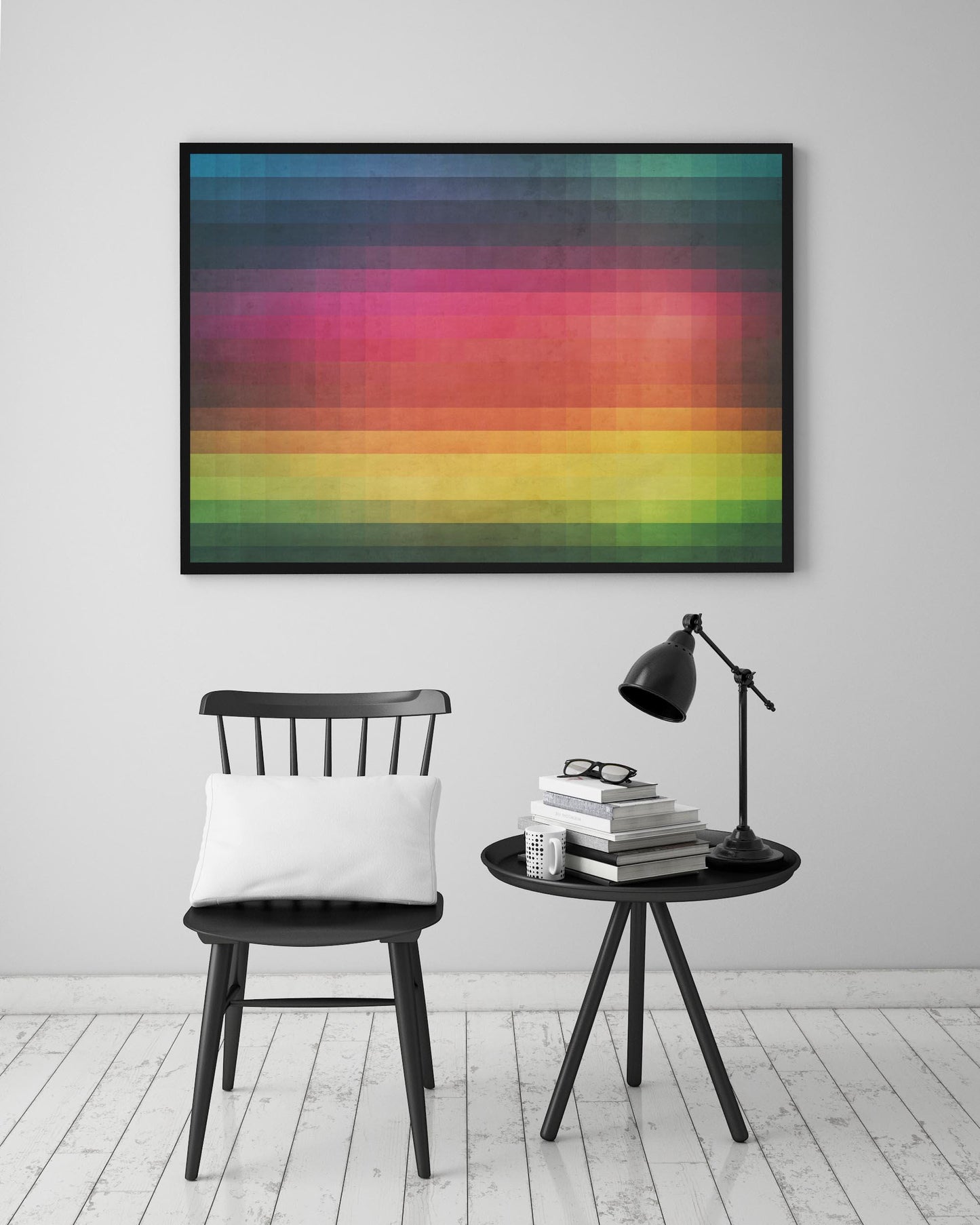 Cool Rainbow Pixel Abstract Art Print