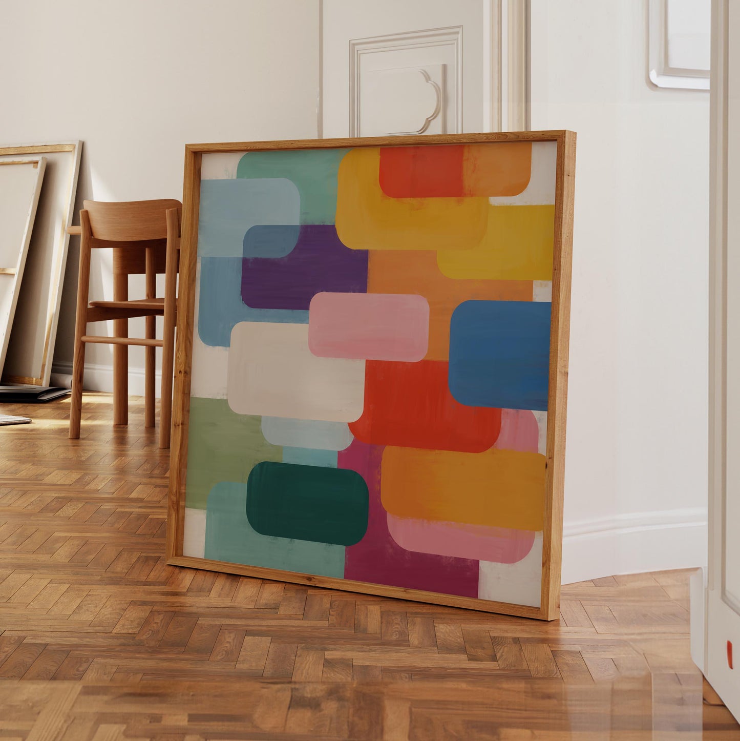 Bright Colorful Abstract Art - Geometric Square