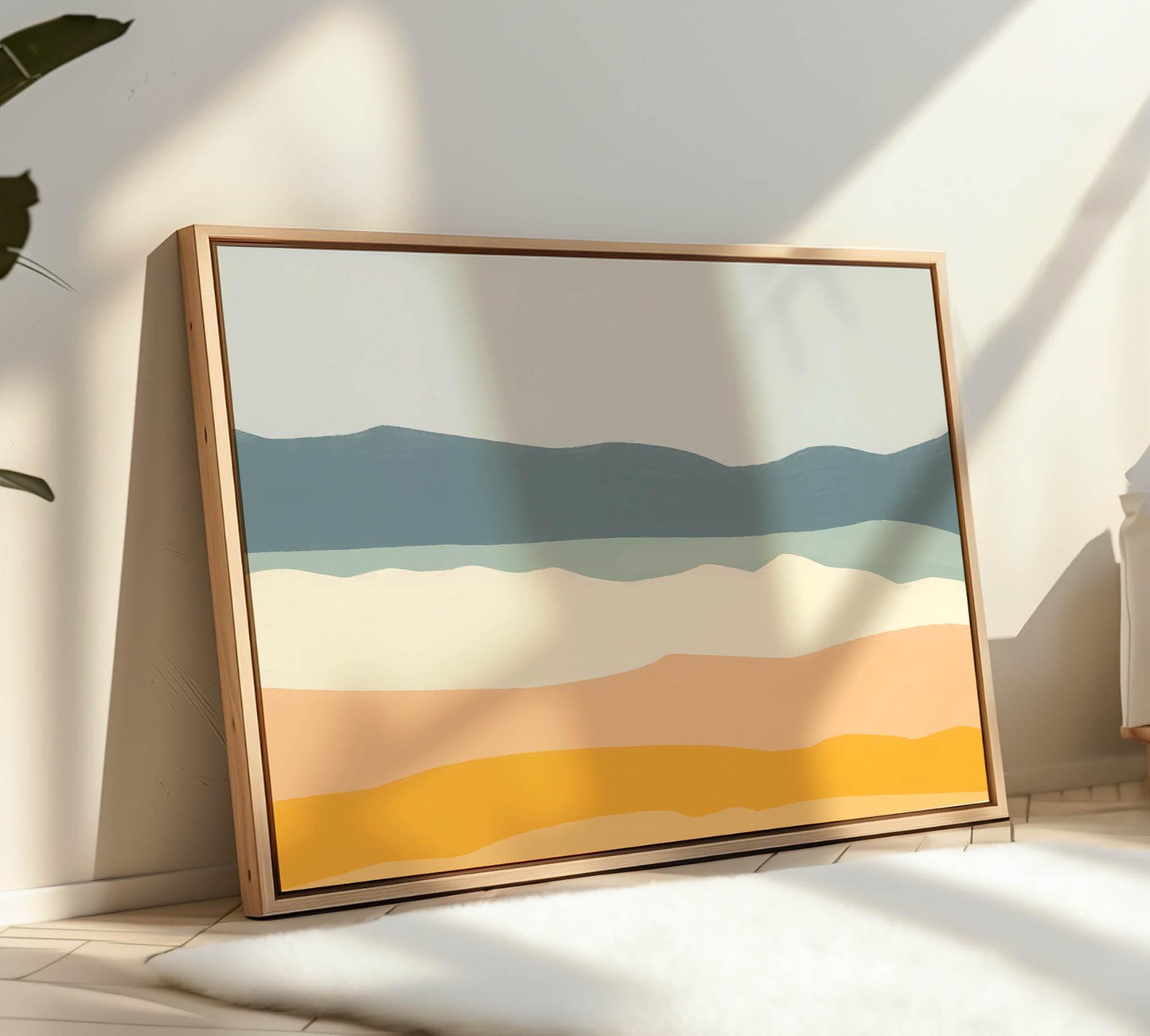 Abstract Beach Landscape Painting - Modern Seascape Art